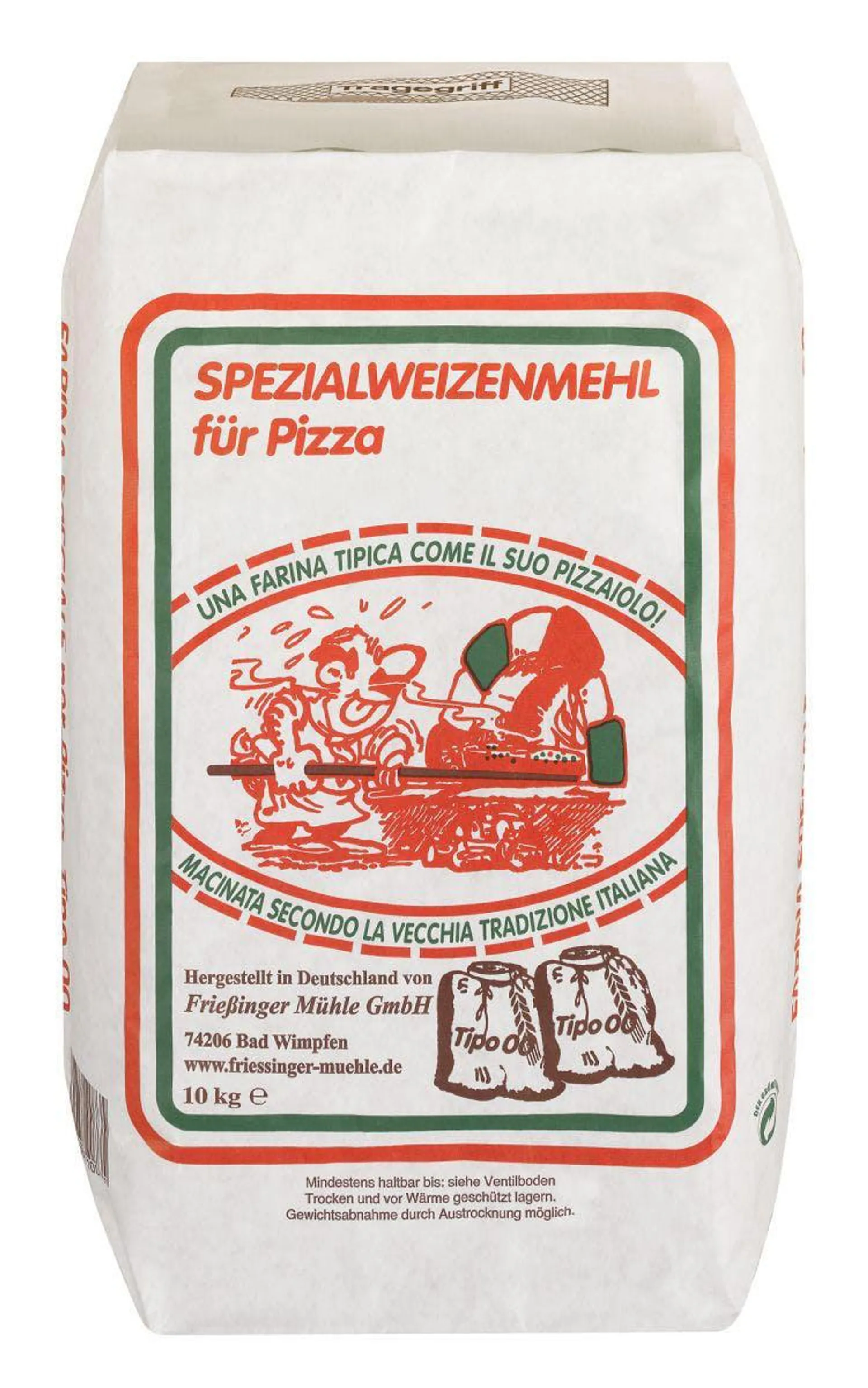 Frießinger Mühle Pizzamehl Tipo 00 10 x 1kg (10kg)