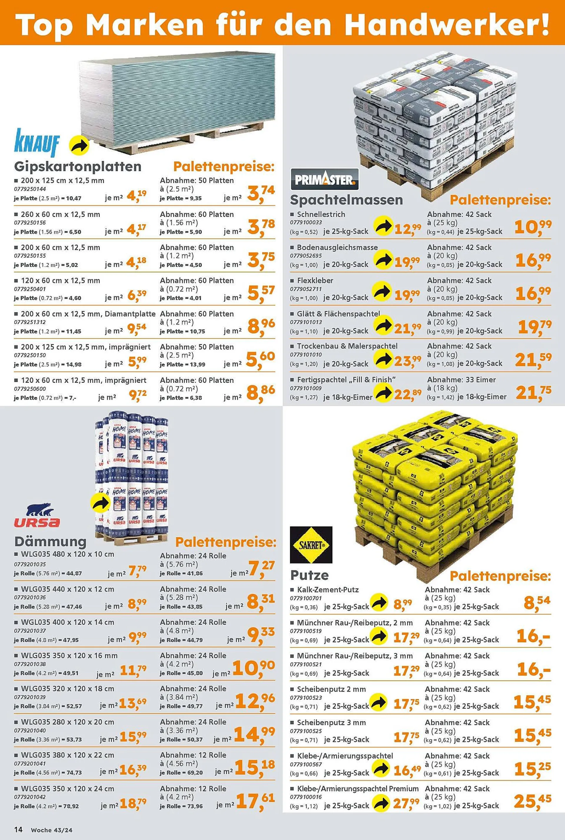 Globus Baumarkt Prospekt von 21. Oktober bis 26. Oktober 2024 - Prospekt seite 14