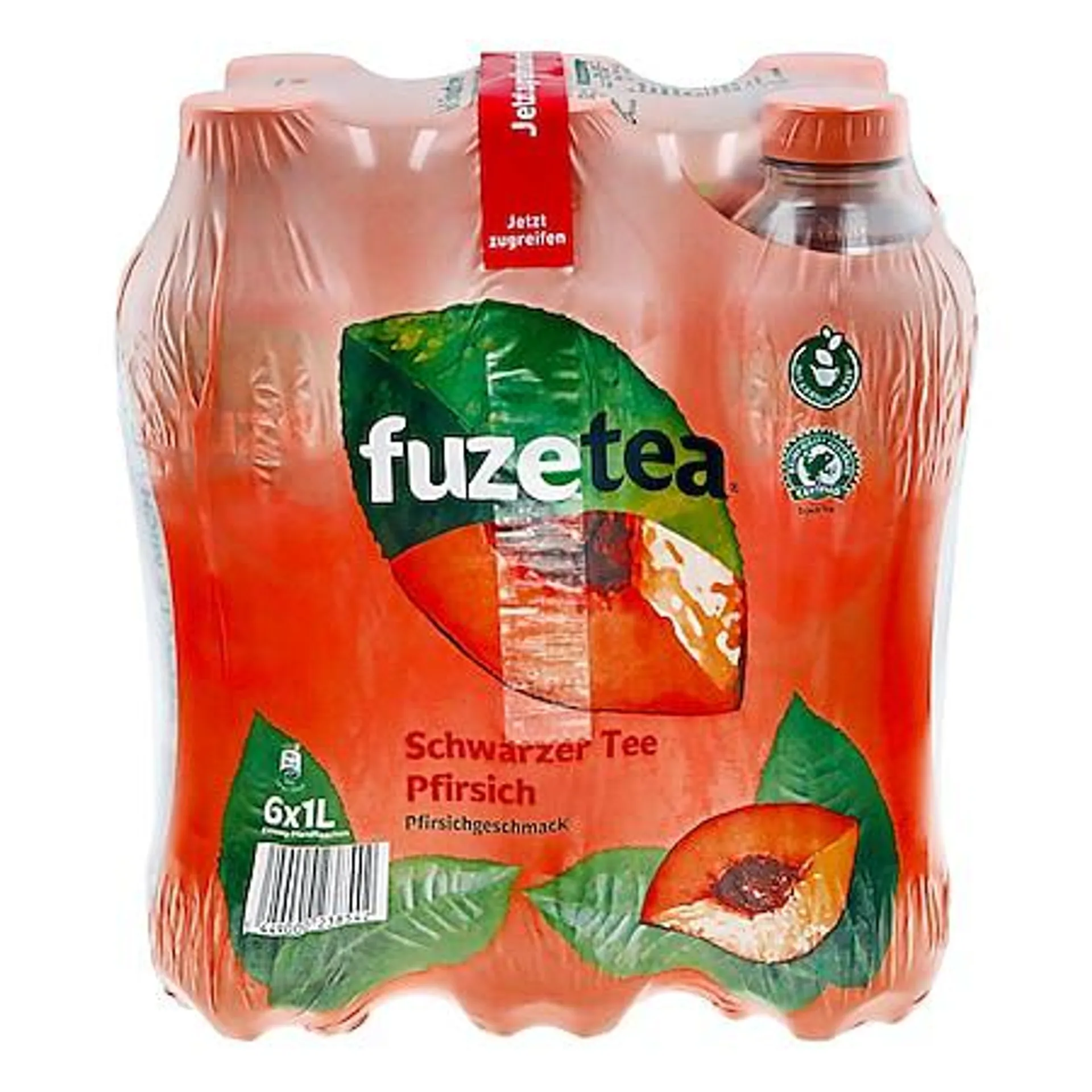 Fuze Tea Schwarzer Tee Pfirisch 1 Liter, 6er Pack