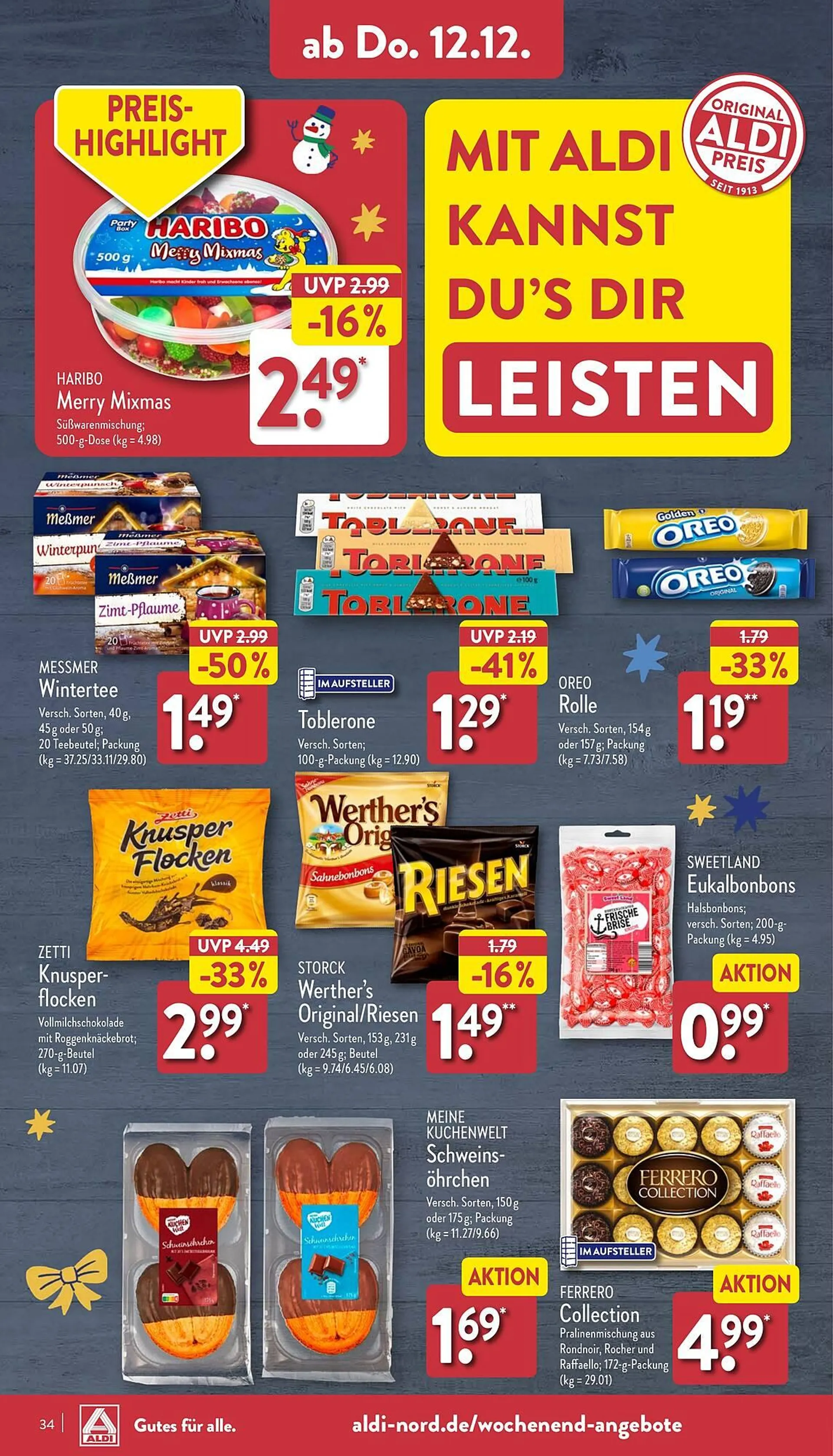 Aldi Nord Prospekt von 9. Dezember bis 14. Dezember 2024 - Prospekt seite 34