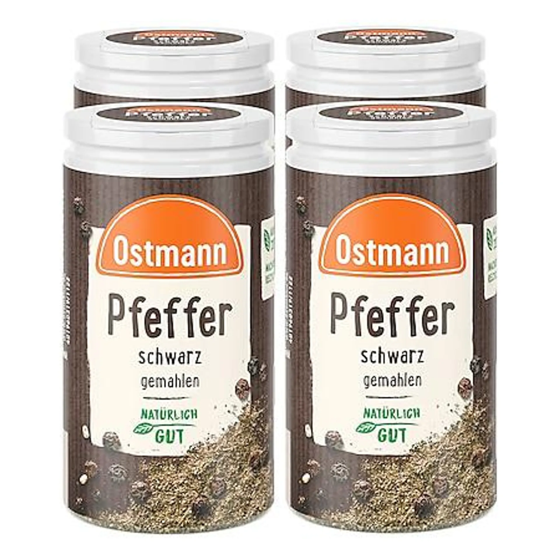 Ostmann Pfeffer schwarz gemahlen Streuer 40 g, 4er Pack