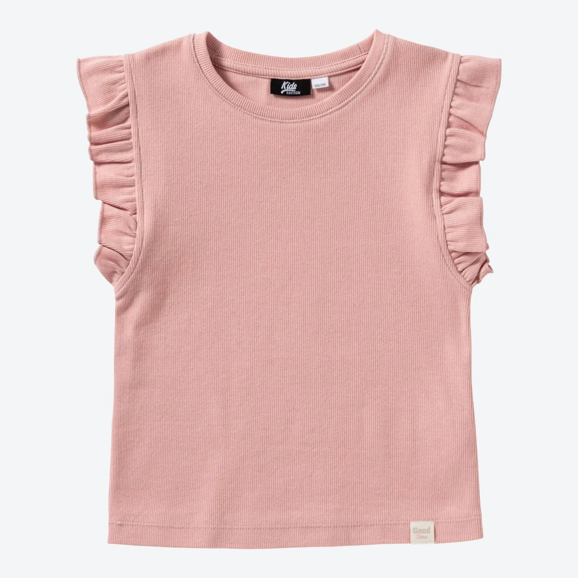 Kinder-Mädchen-T-Shirt mit Ripp-Struktur