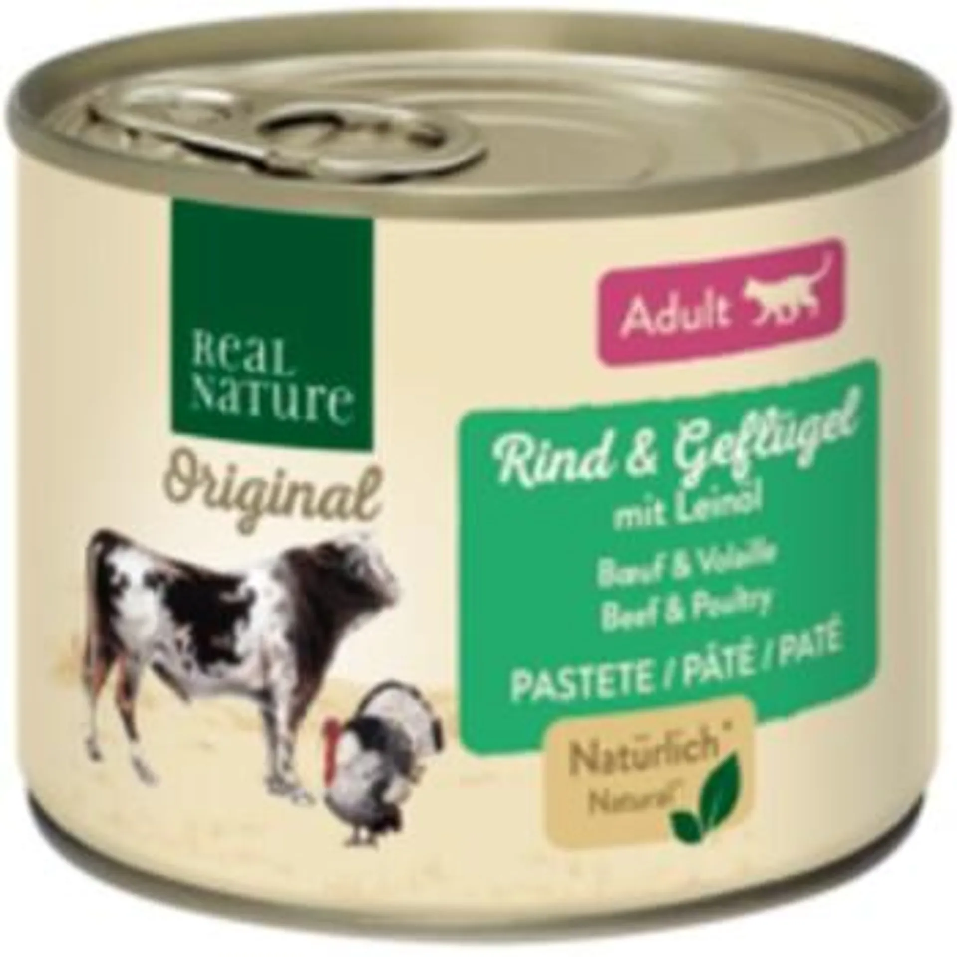 REAL NATURE Adult Rind & Geflügel mit Leinöl 6x200 g