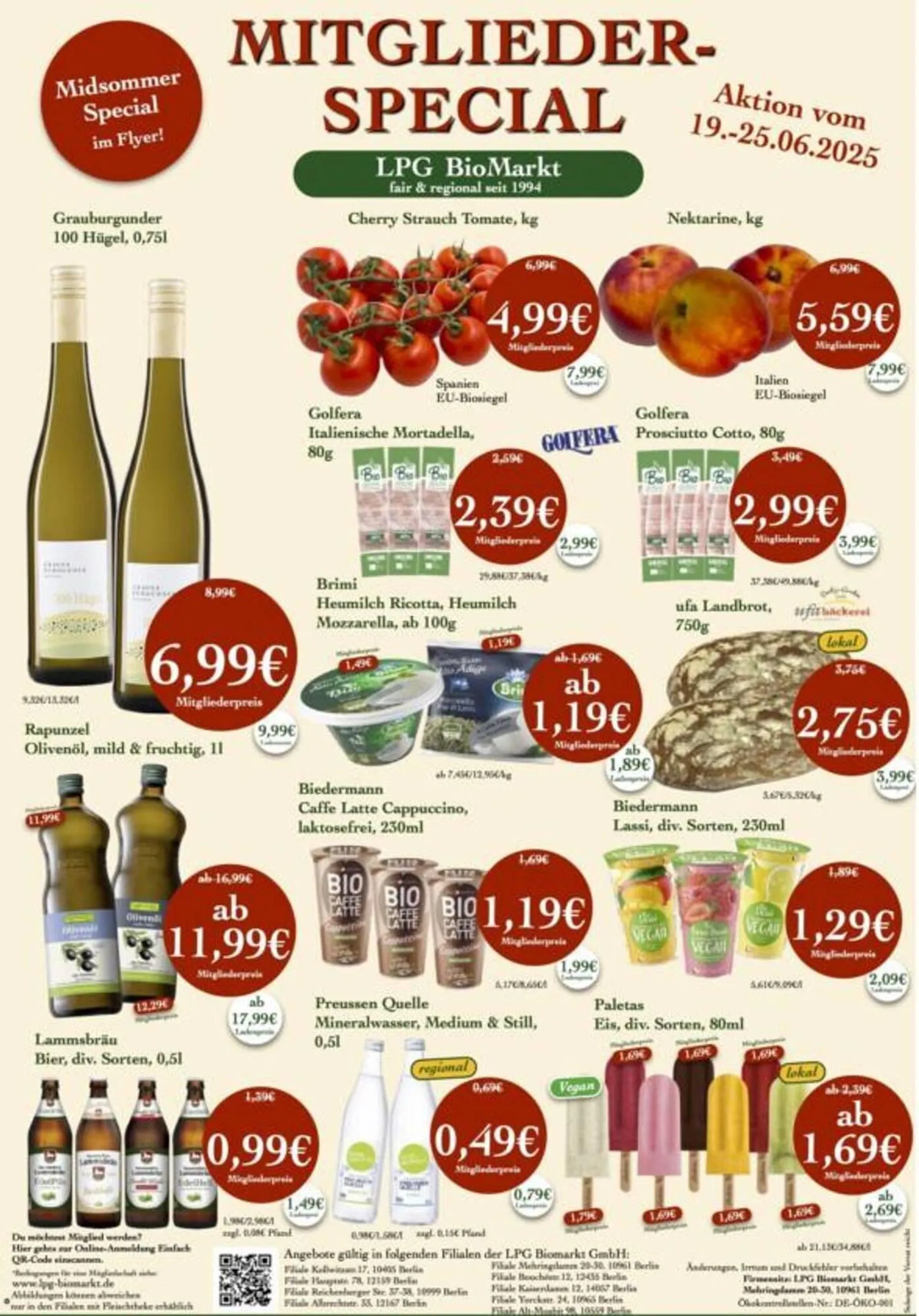 LPG Biomarkt Prospekt von 19. Juni bis 25. Juni 2025 - Prospekt seite 1