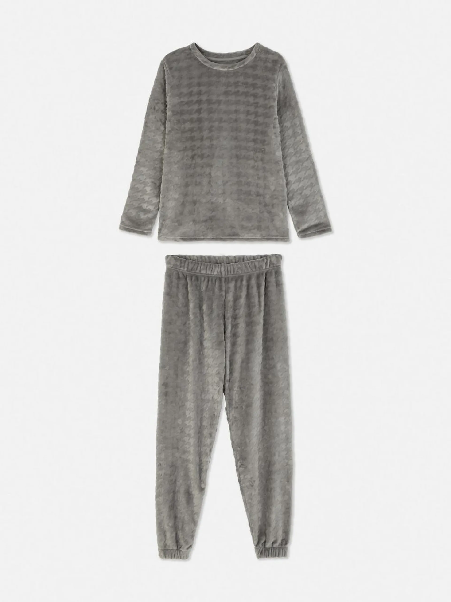 Textured Fleece Long Sleeve Pyjamas