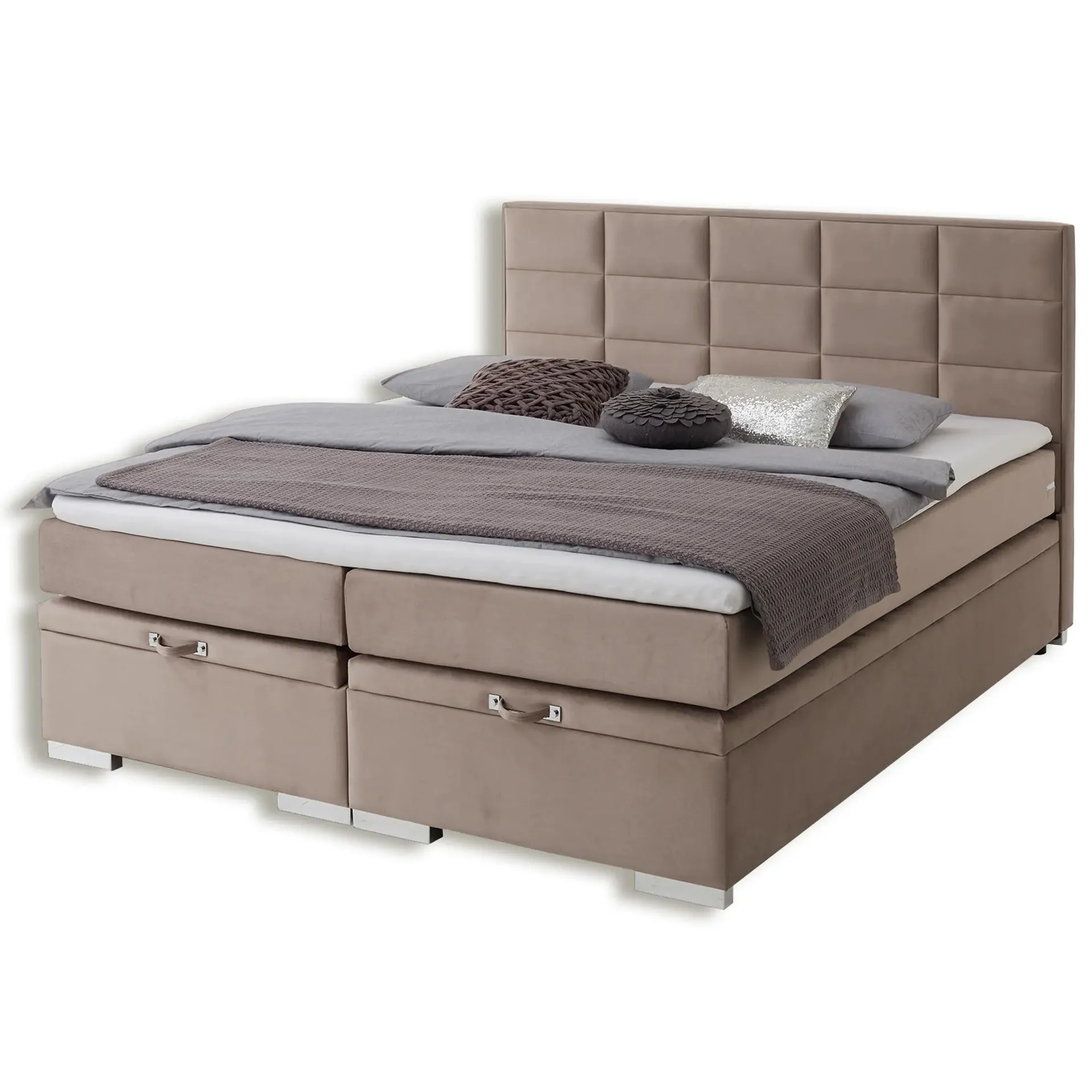 Boxspringbett - beige - H3 - 160x200 cm