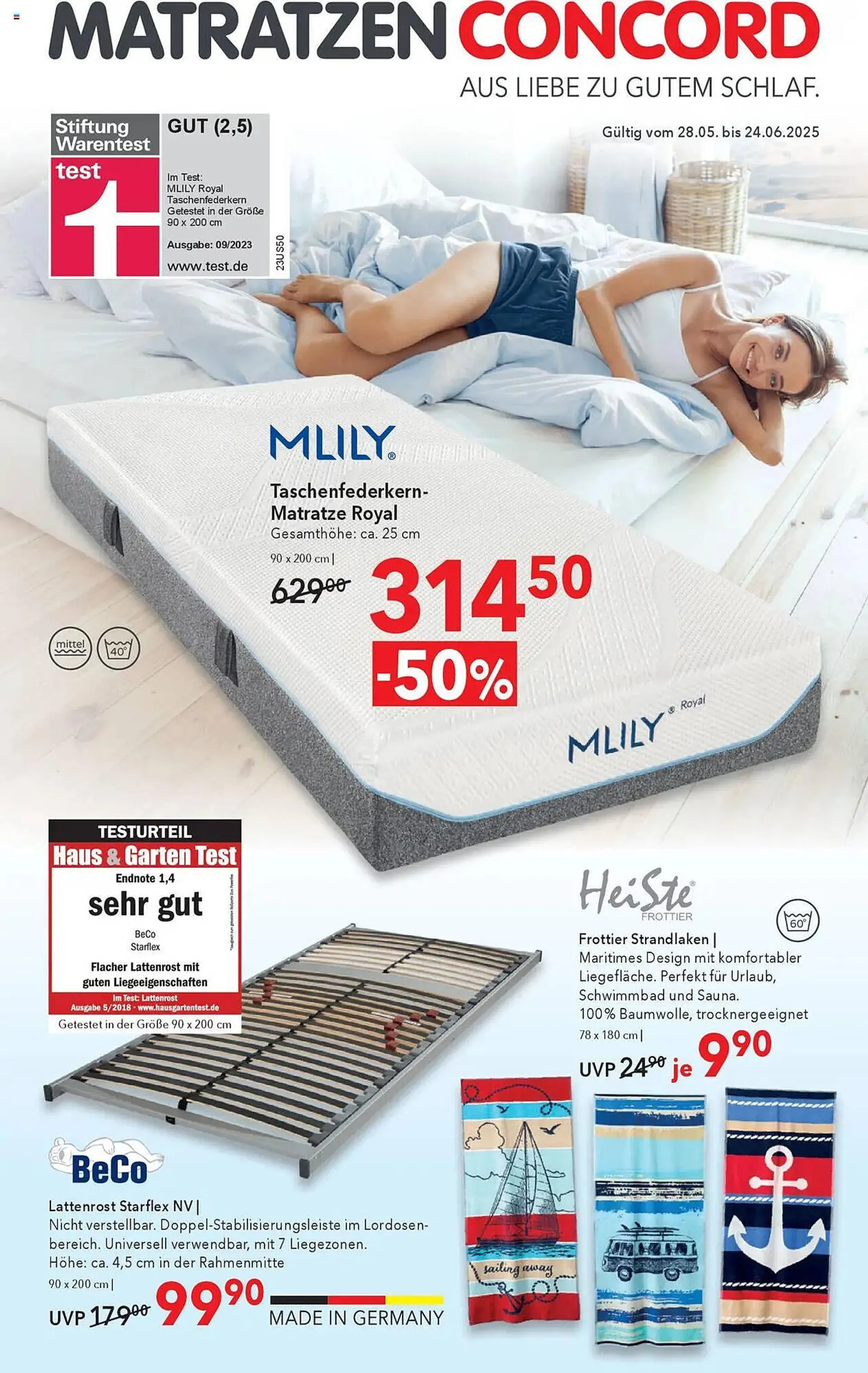 Matratzen Concord Prospekt von 28. Mai bis 24. Juni 2025 - Prospekt seite 1