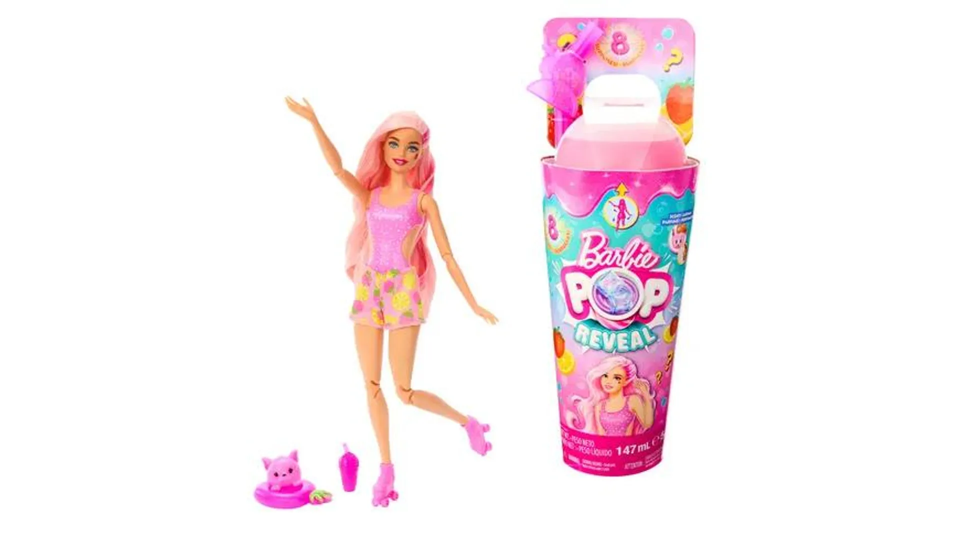 Barbie Pop! Reveal Barbie Juicy Fruits Serie - Erdbeerlimonade