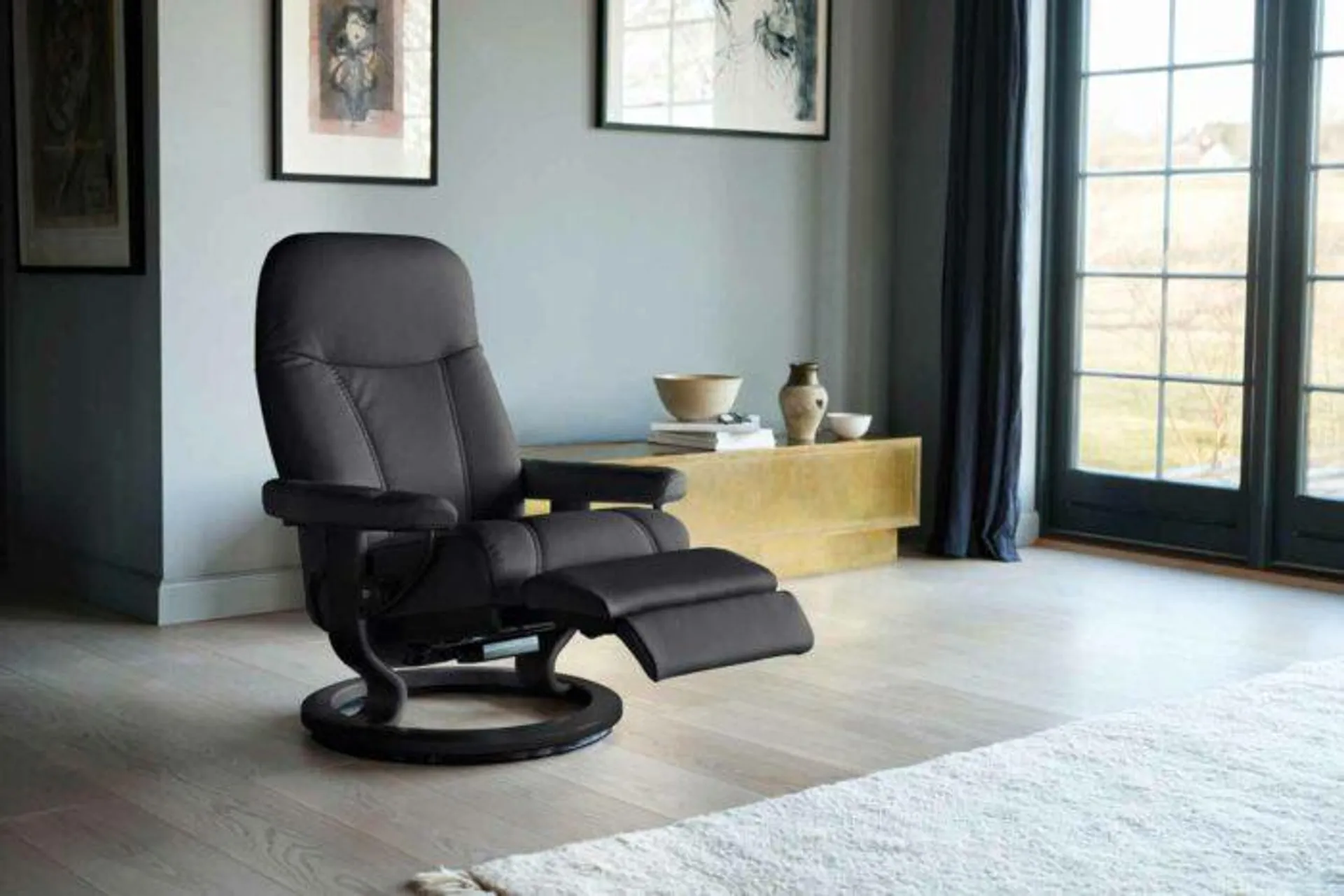 Stressless Exklusivmodell Consul M Ledersessel inkl. motorischer Power Leg Funktion