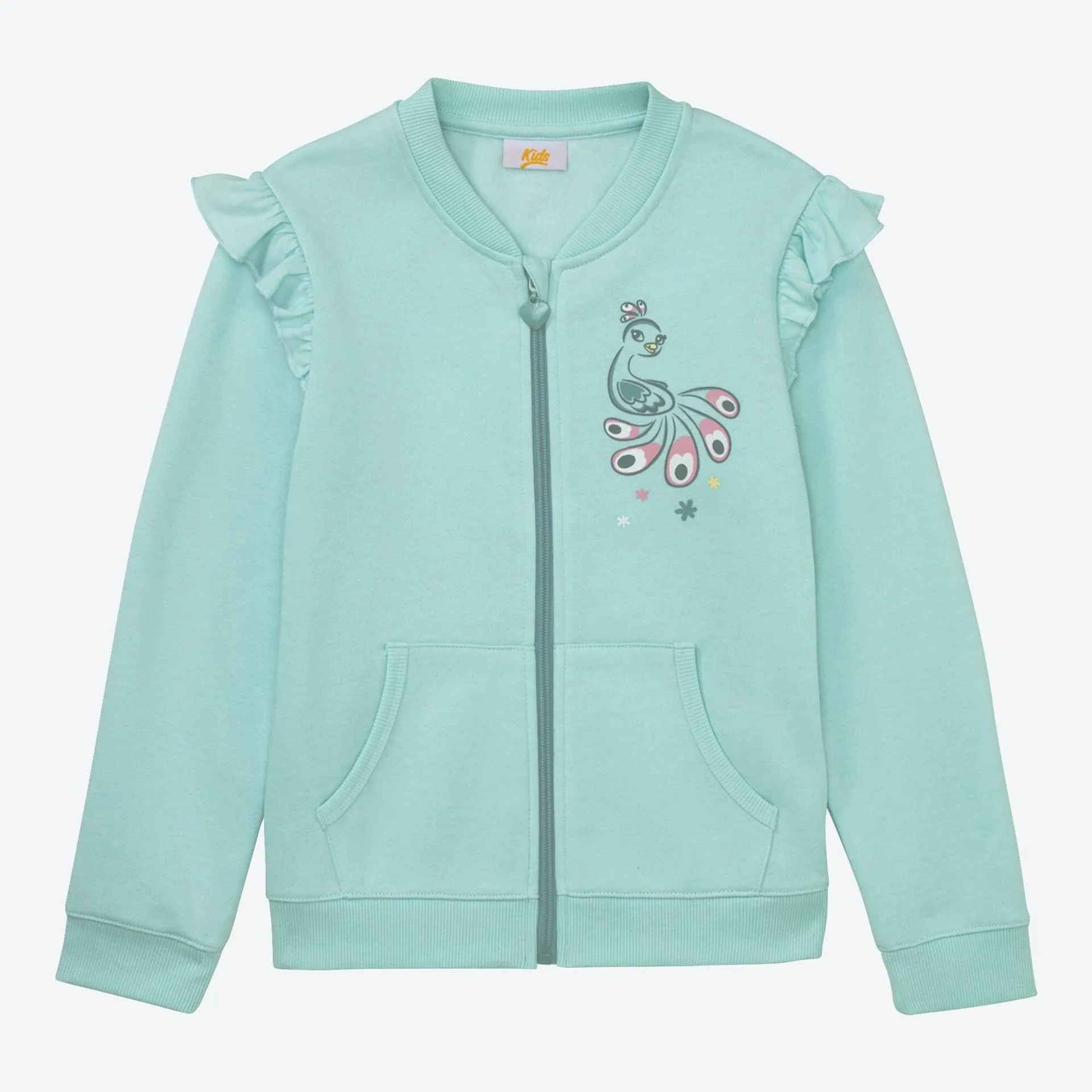 Kinder-Mädchen-Sweatjacke mit Rüschen