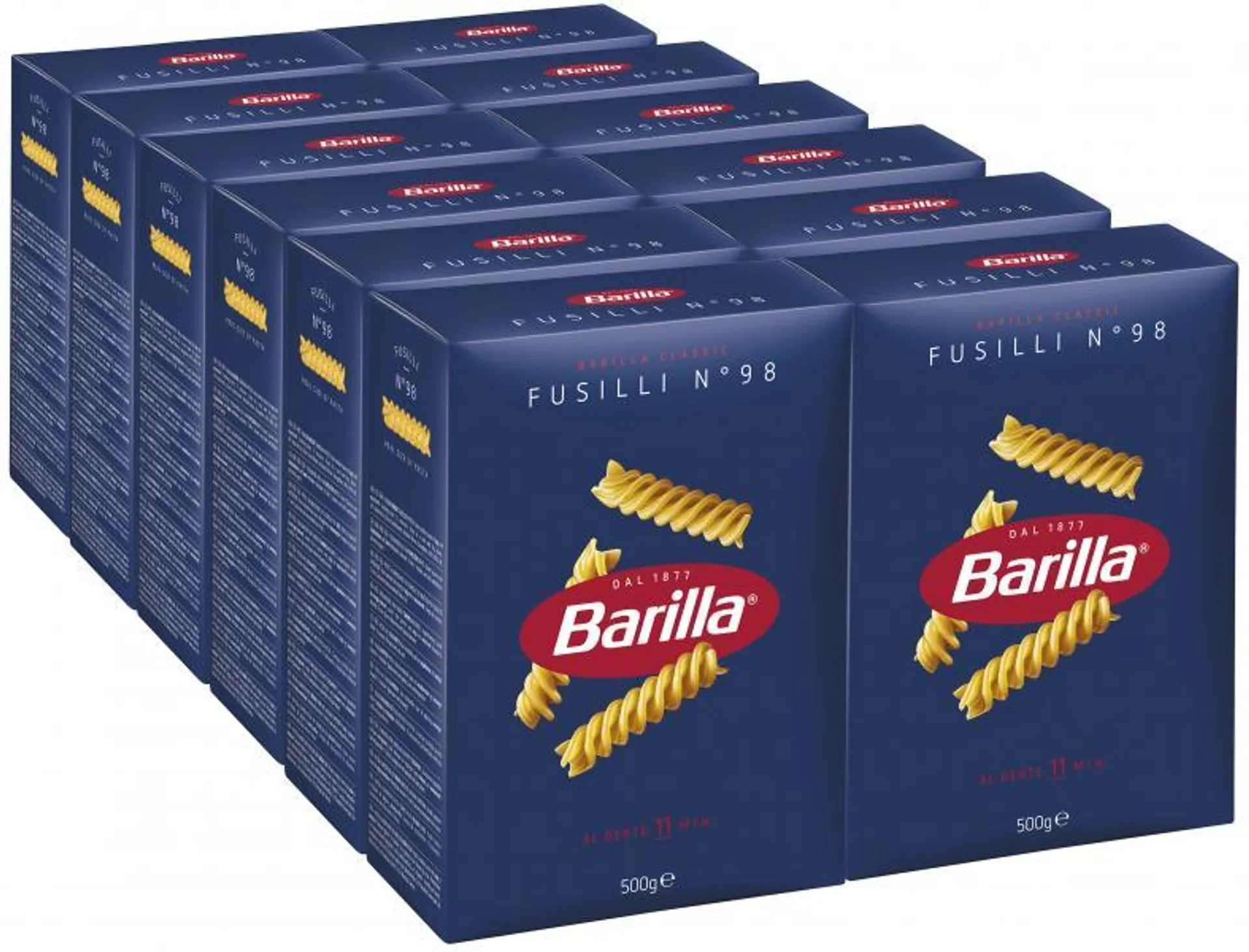 Barilla Pasta Nudeln Fusilli No 98 12 x 0,50 kg