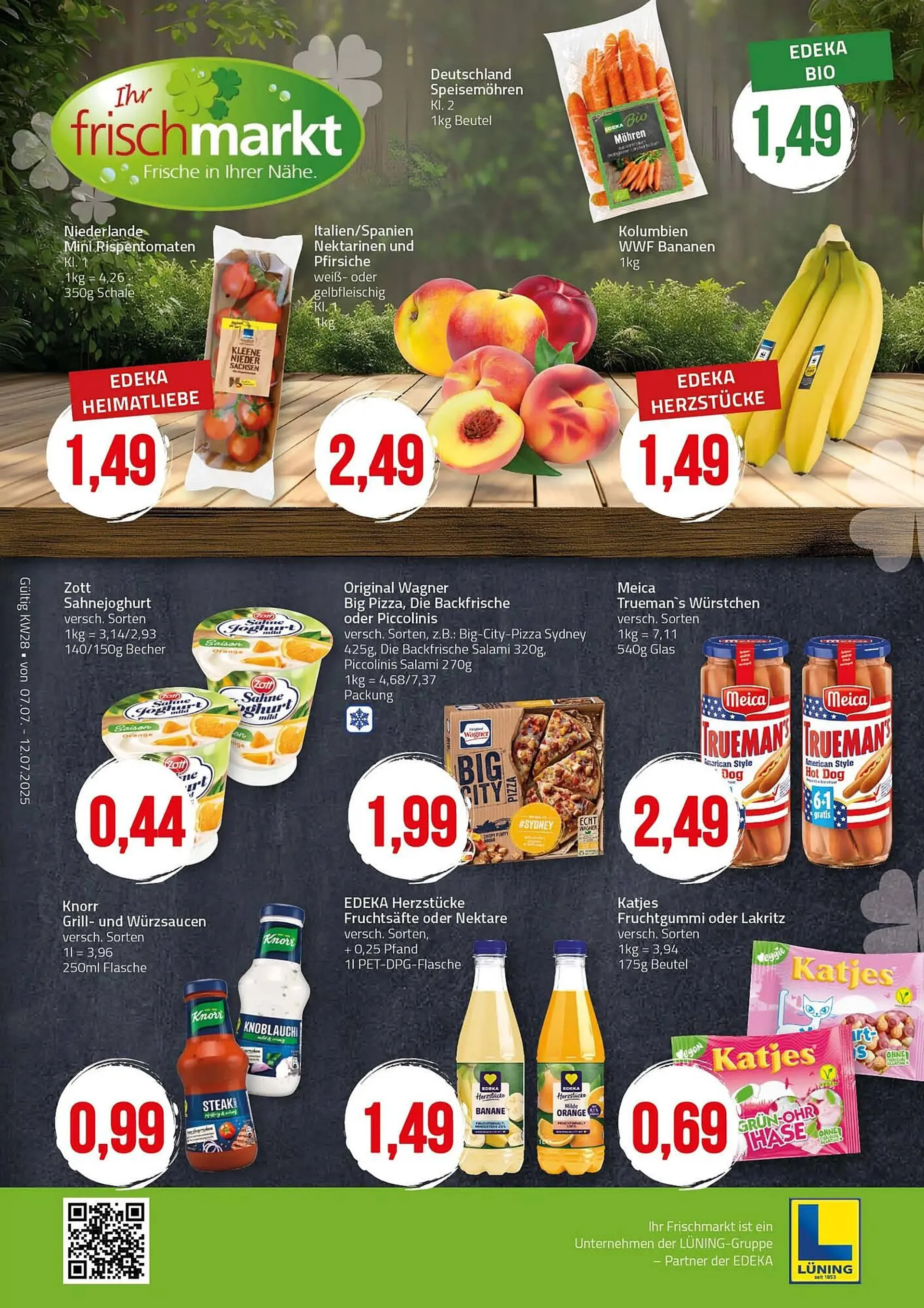 Ihr Frischmarkt Prospekt von 7. Juli bis 12. Juli 2025 - Prospekt seite 1