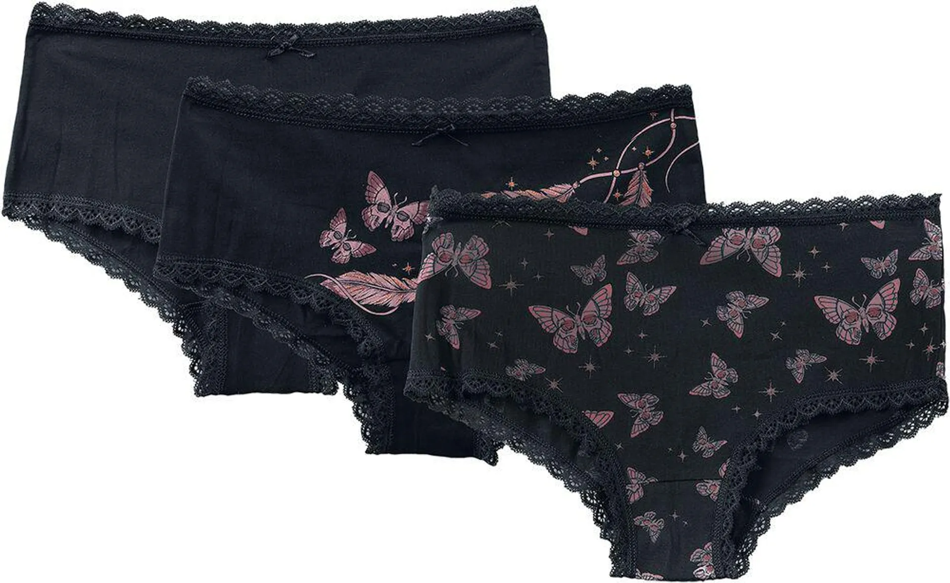 "3 Pack Panties with Butterfly Print"