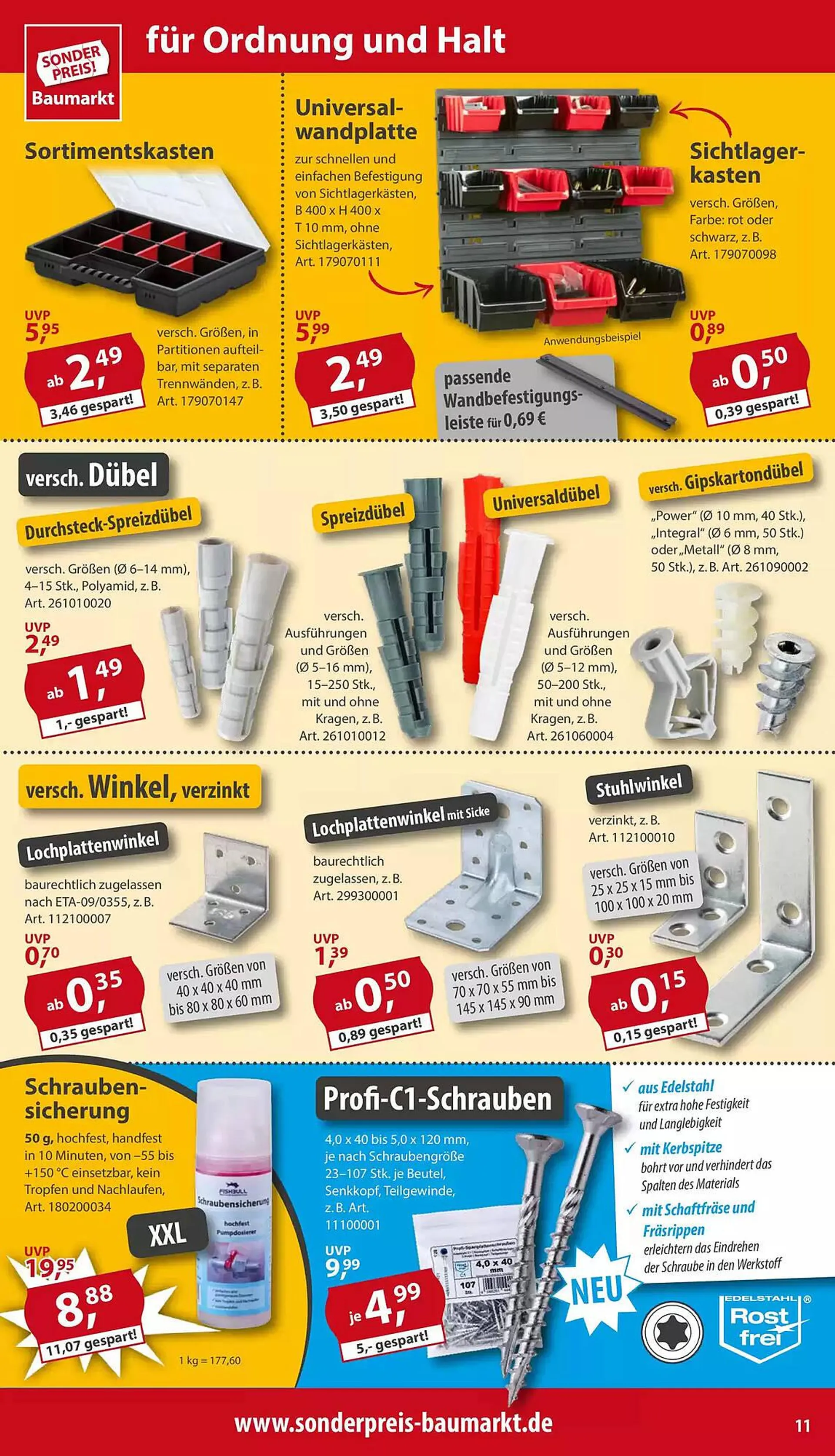 Sonderpreis Baumarkt Prospekt von 28. Dezember bis 3. Januar 2026 - Prospekt seite 11