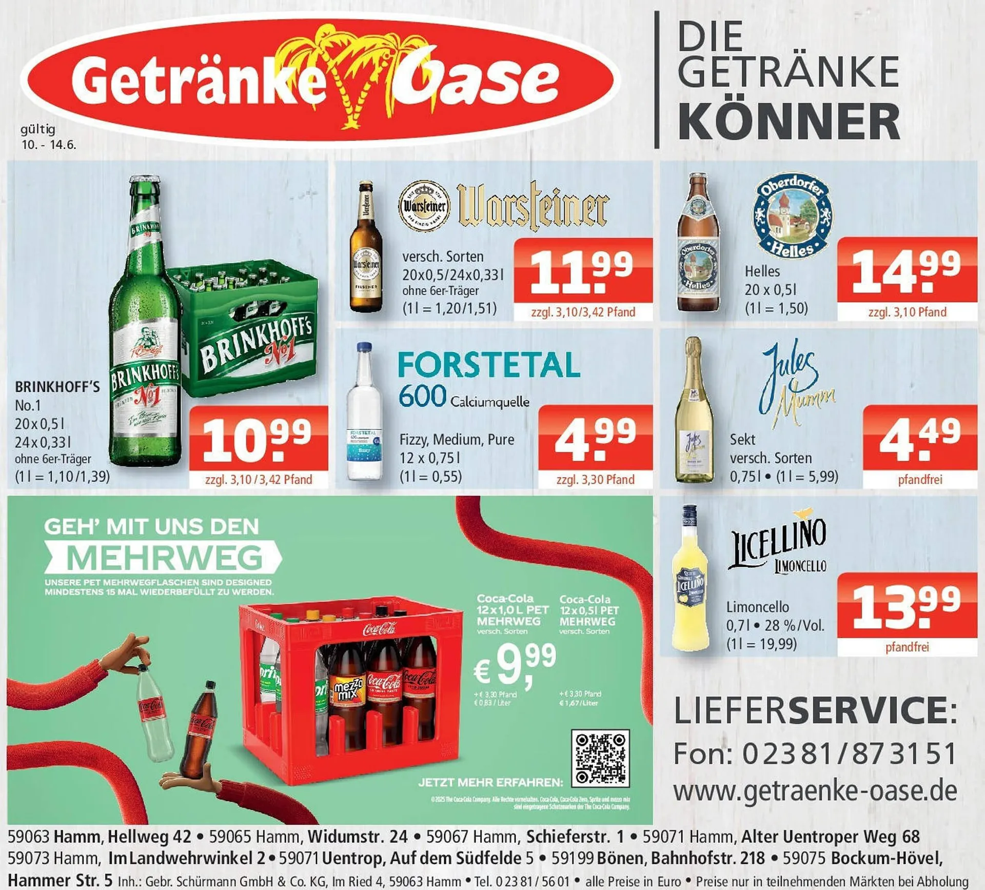 Getränke Oase Prospekt von 8. Juni bis 14. Juni 2025 - Prospekt seite 1
