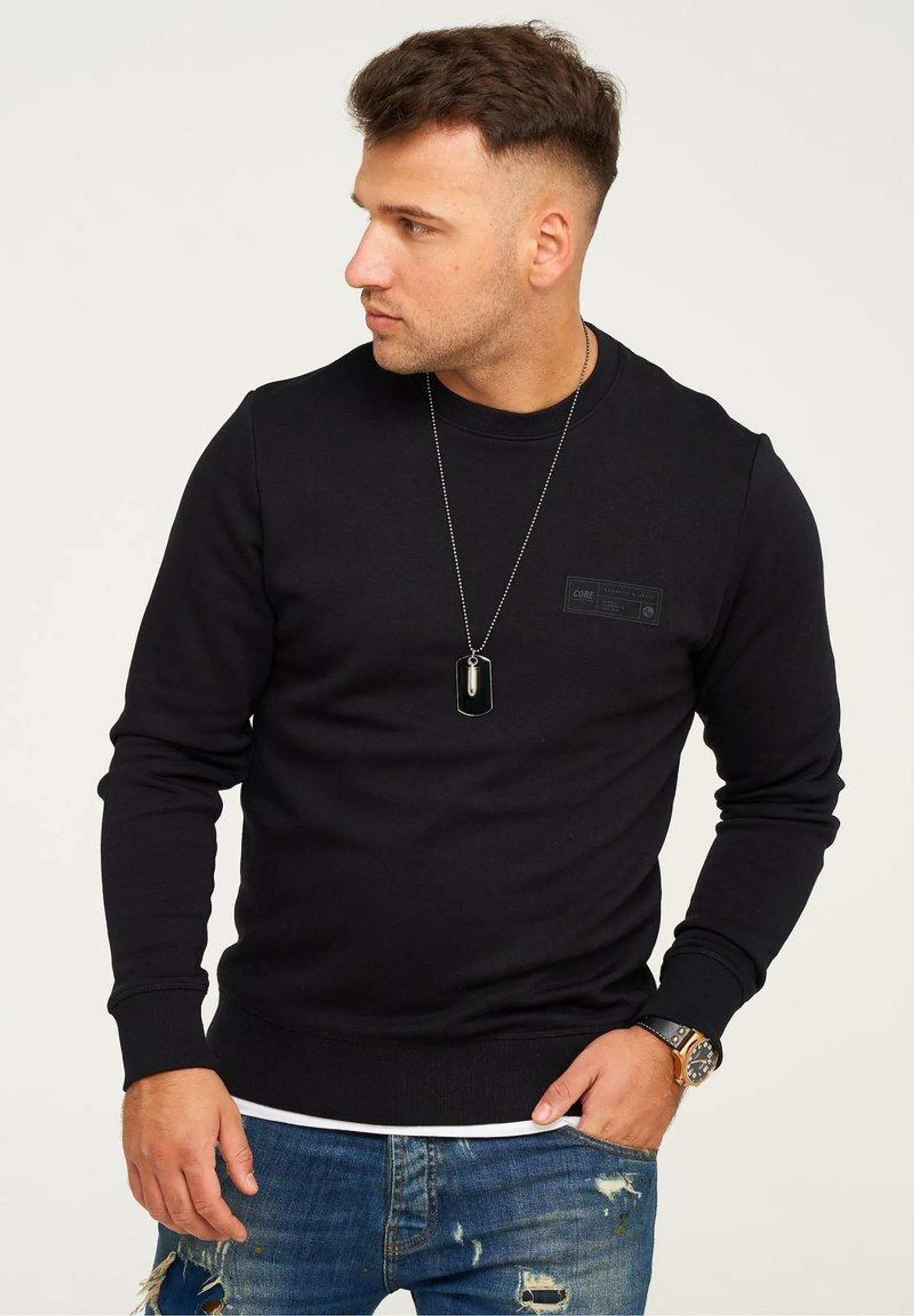 POPS CREW NECK - Sweatshirt - black