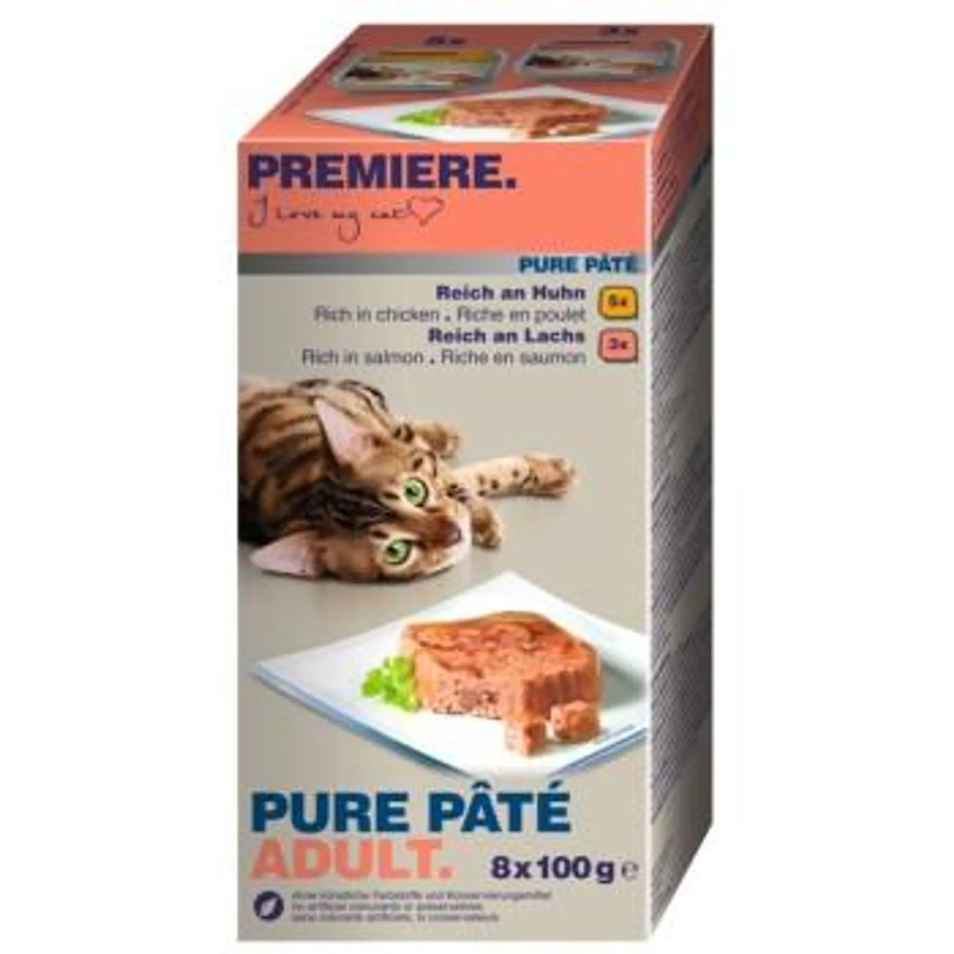 PREMIERE Multipack 8x100g Pure Pâté mit Geflügel und Fisch