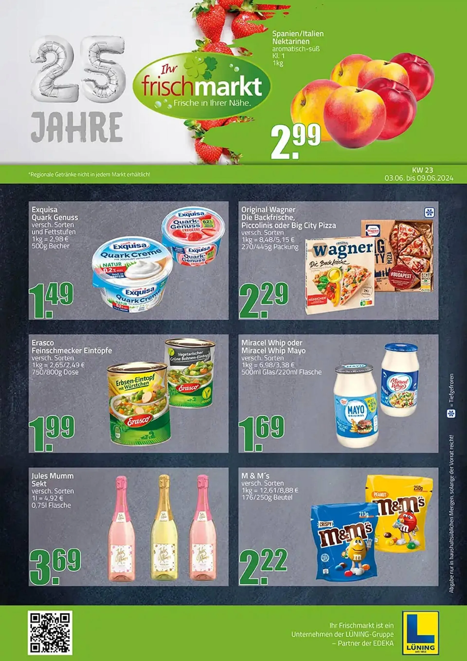 Ihr Frischmarkt Prospekt von 3. Juni bis 8. Juni 2024 - Prospekt seite 1