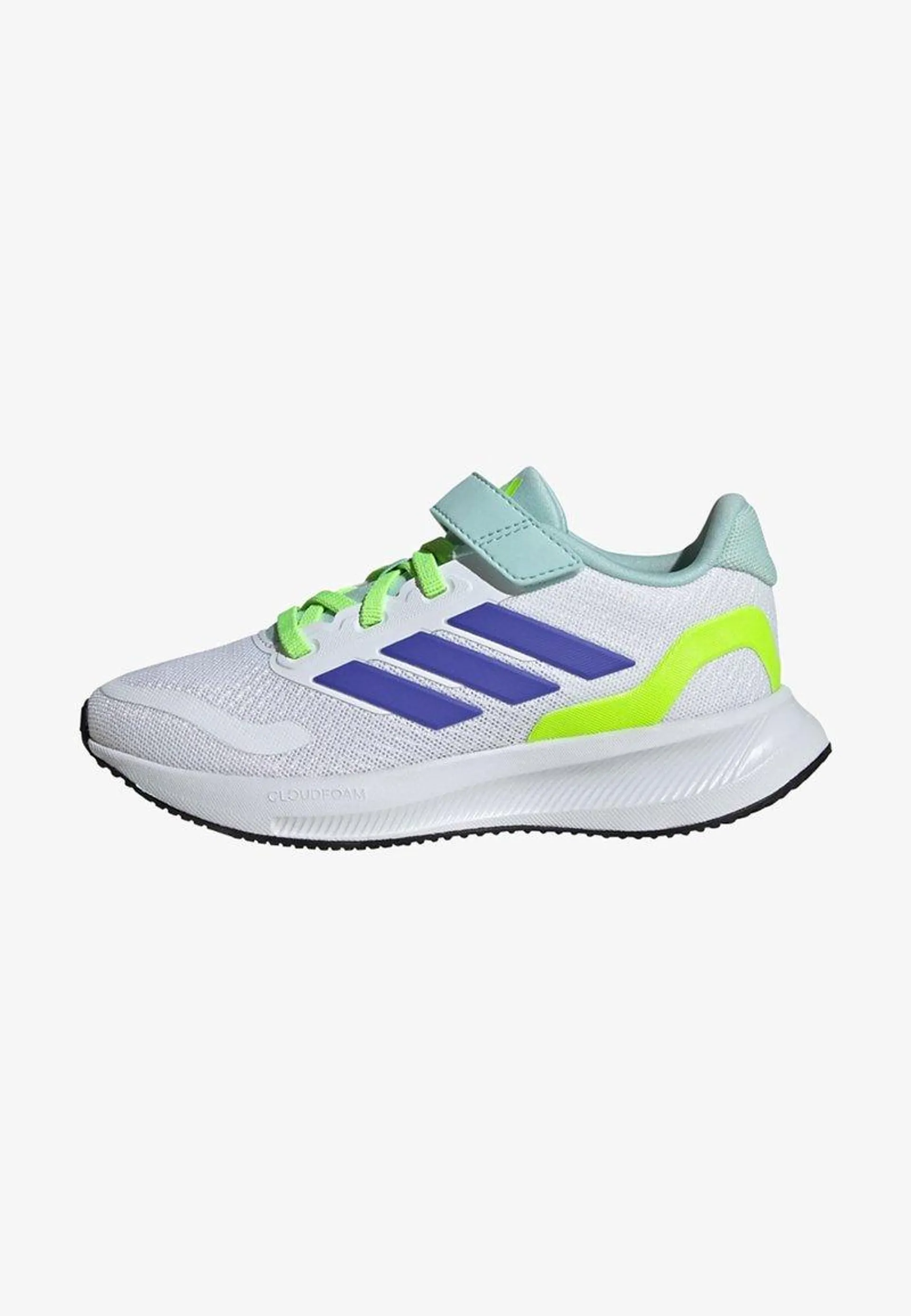 RUNFALCON 5 UNISEX - Road running shoes - cloud white blue lucid lemon