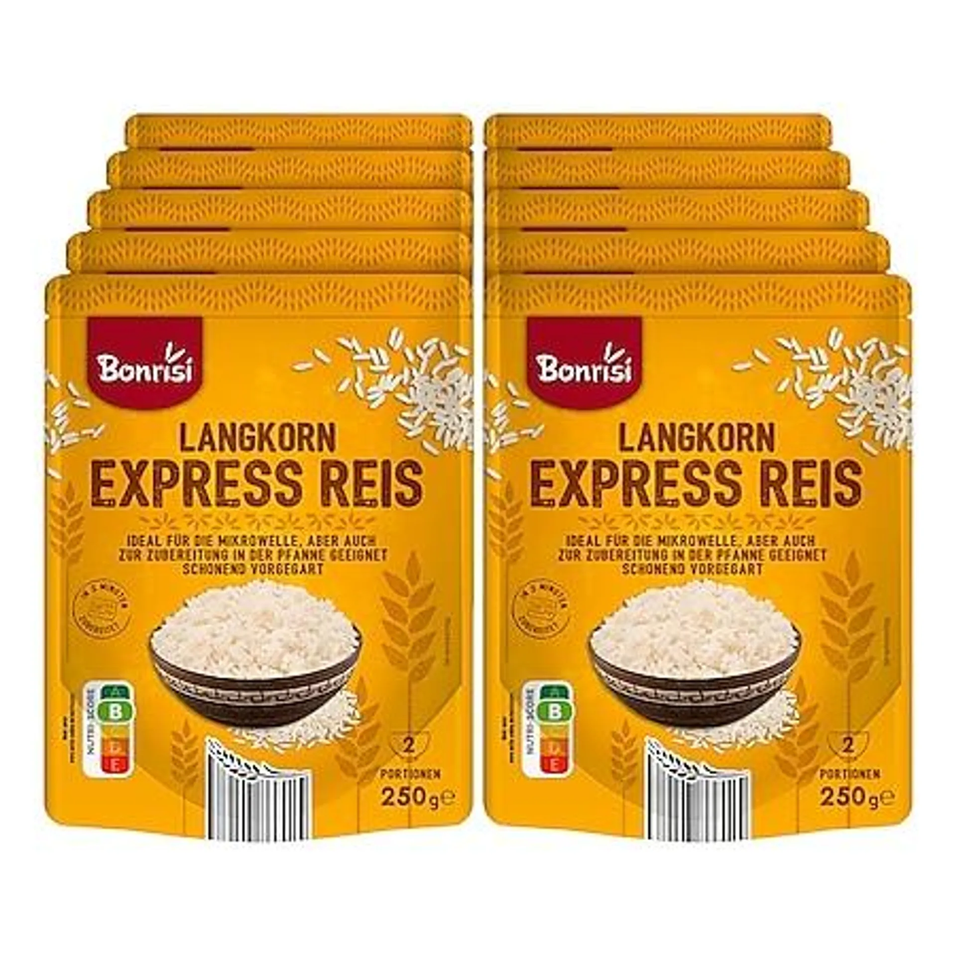 Bonrisi Expressreis Langkorn 250 g, 10er Pack