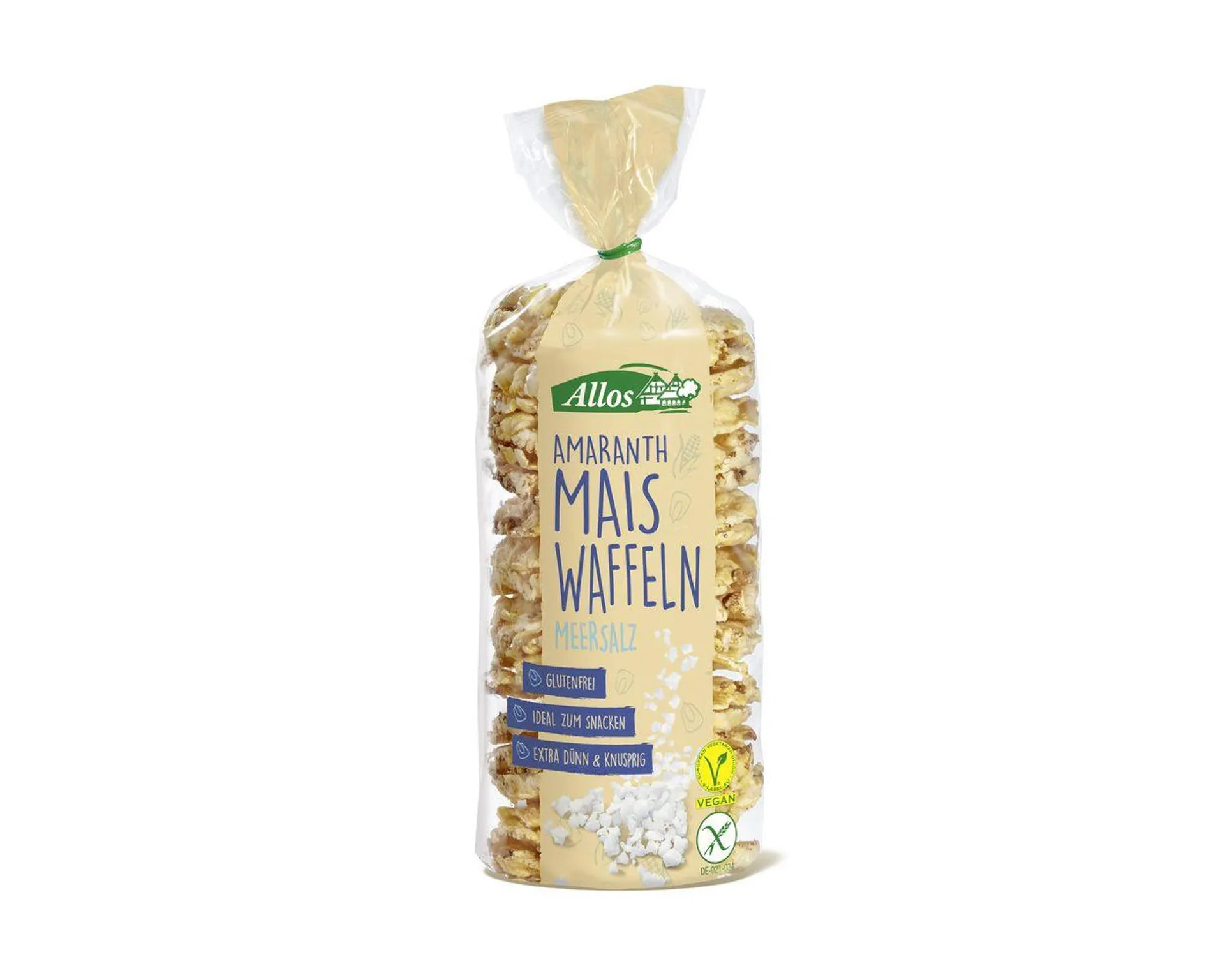 Allos Amaranth Mais Waffeln Meersalz 100 g