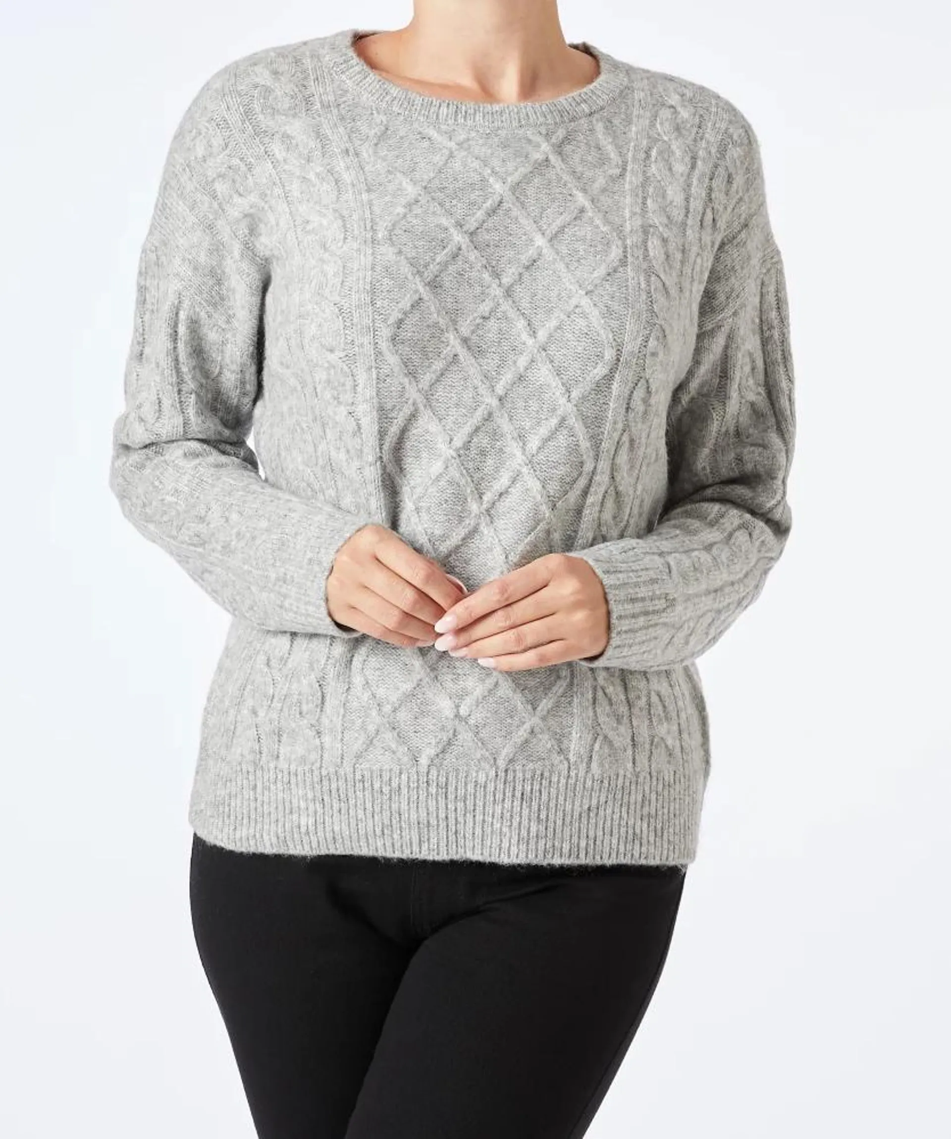 Strickpullover in Melange Janina, Rundhalsausschnitt