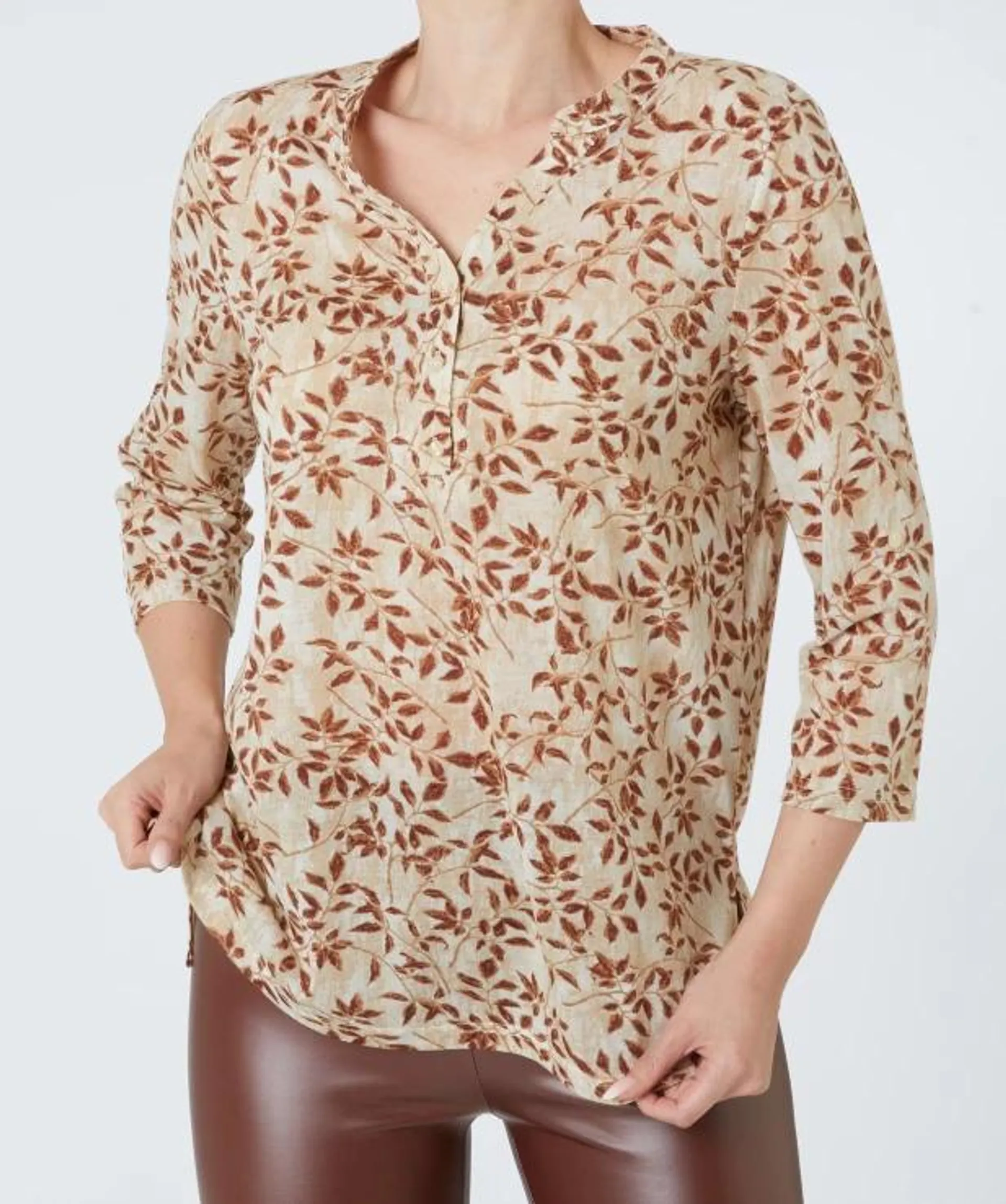 Bluse mit Blattmuster