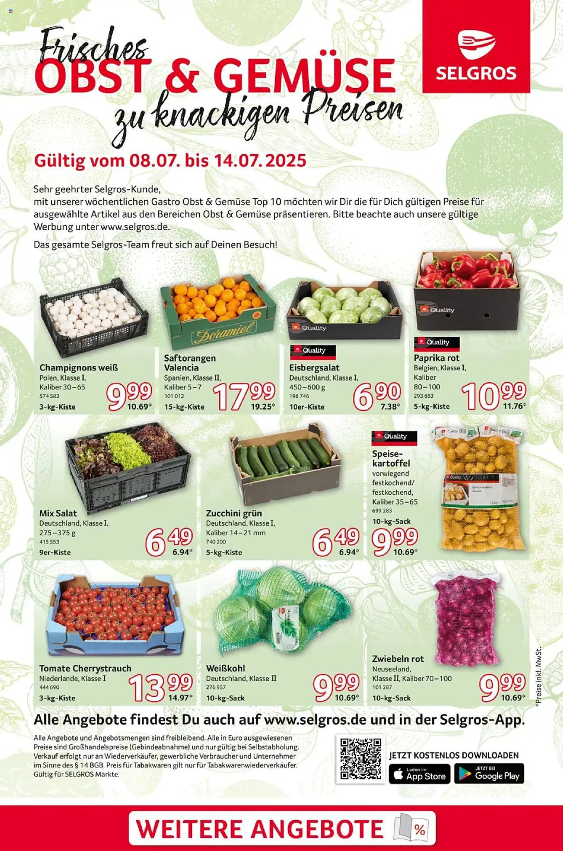 Selgros Prospekt von 8. Juli bis 14. Juli 2025 - Prospekt seite 1