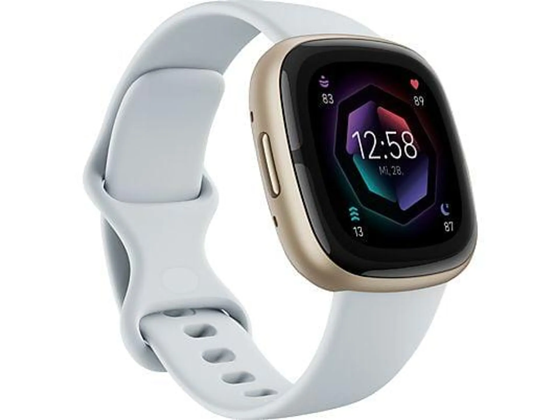 FITBIT Sense 2 Smartwatch Aluminium Elastomer, S/L, Blue Mist/Soft Gold