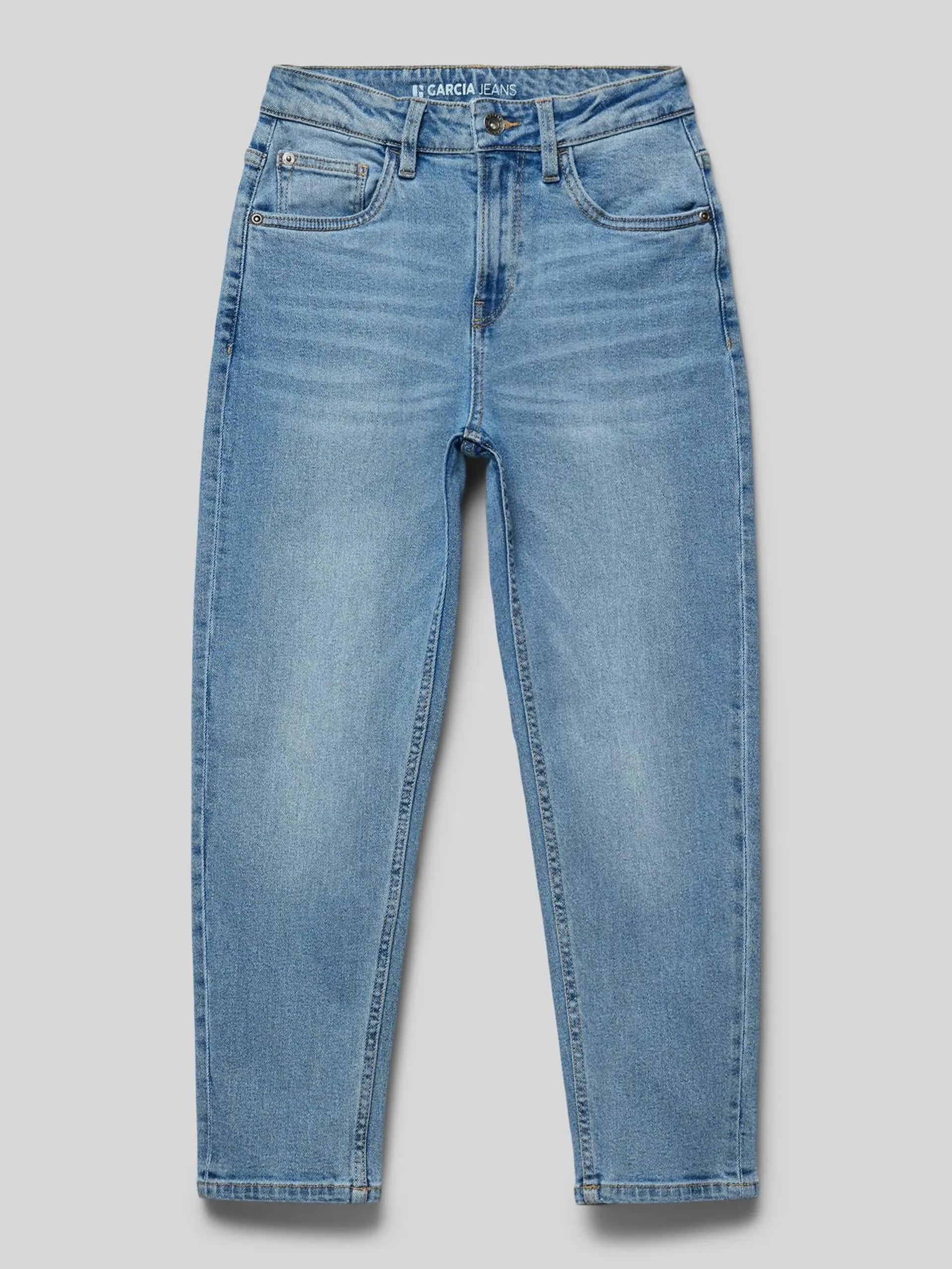 Dad Fit Jeans mit Label-Patch Modell 'Dalino' in blau