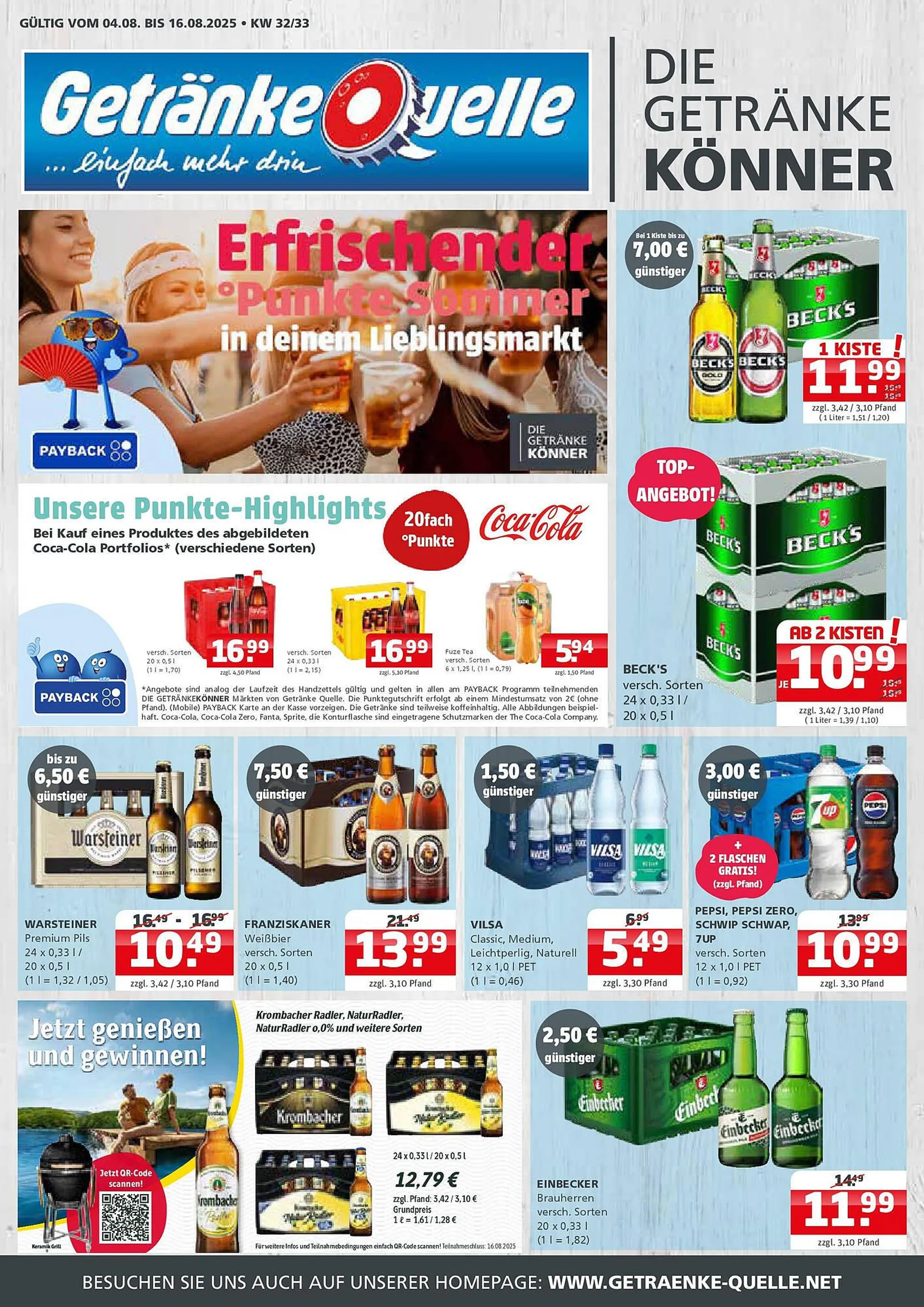 Getränke Quelle Prospekt von 3. August bis 16. August 2025 - Prospekt seite 1