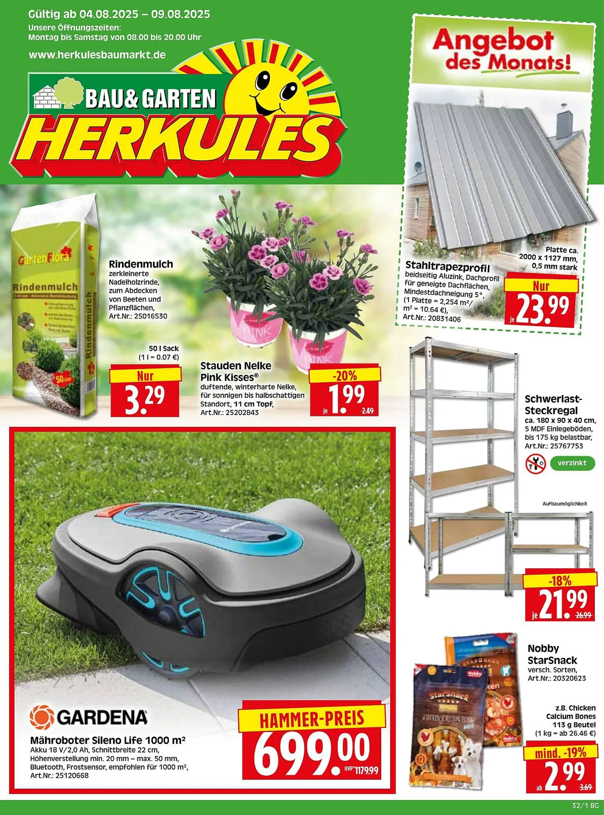 Herkules Baumarkt Prospekt von 4. August bis 9. August 2025 - Prospekt seite 1