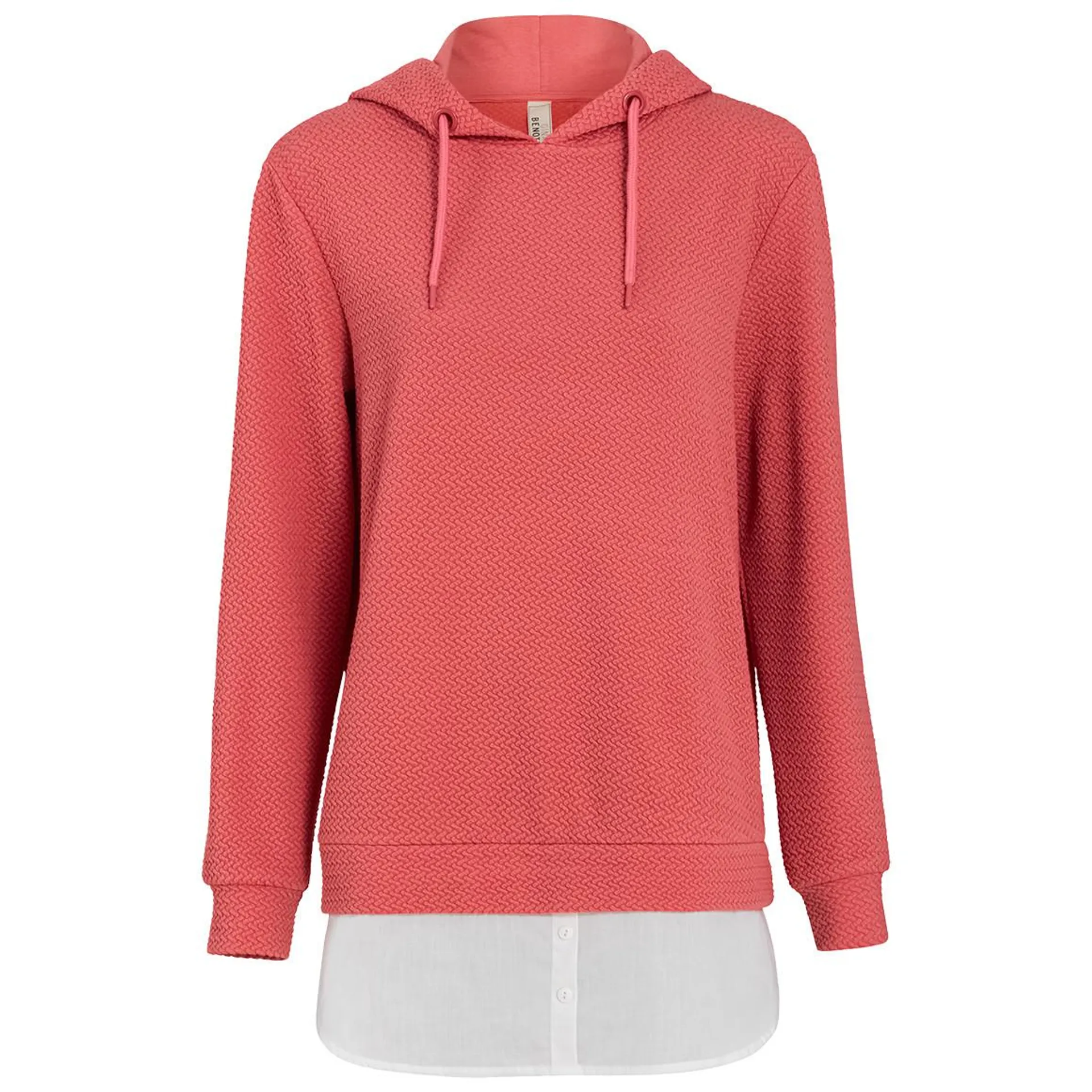 Damen Hoodie mit Bluseneinsatz