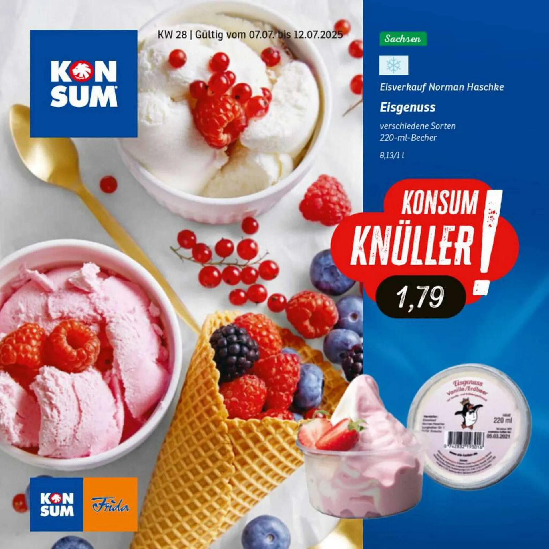 KONSUM Prospekt von 8. Juli bis 12. Juli 2025 - Prospekt seite 1