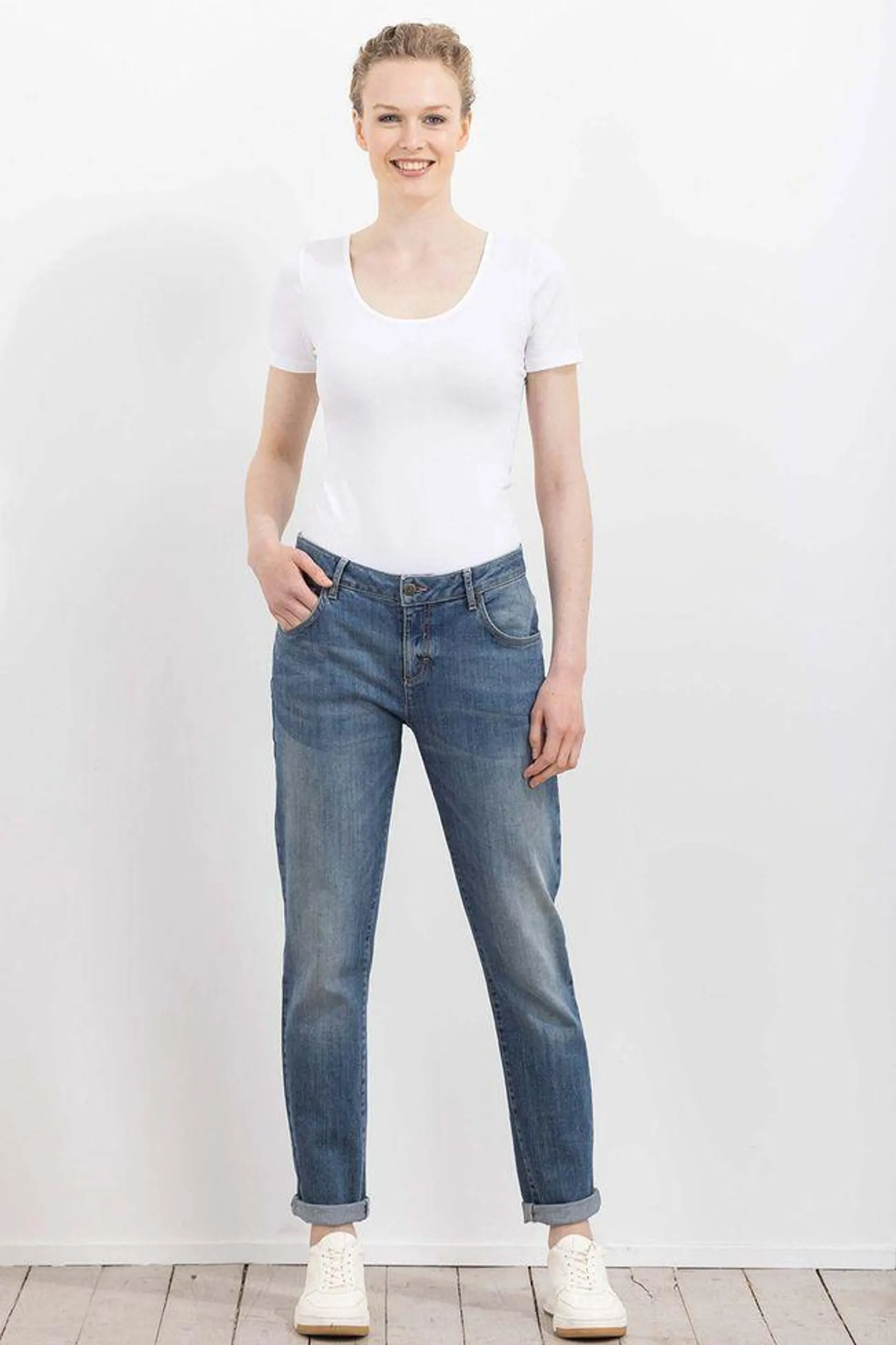 Boyfriend Jeans aus Bio-Baumwolle lässig weit