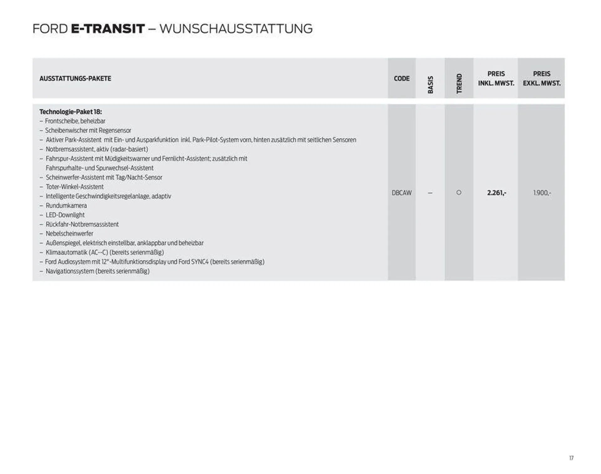 FORD TRANSIT von 7. September bis 7. September 2024 - Prospekt seite 17