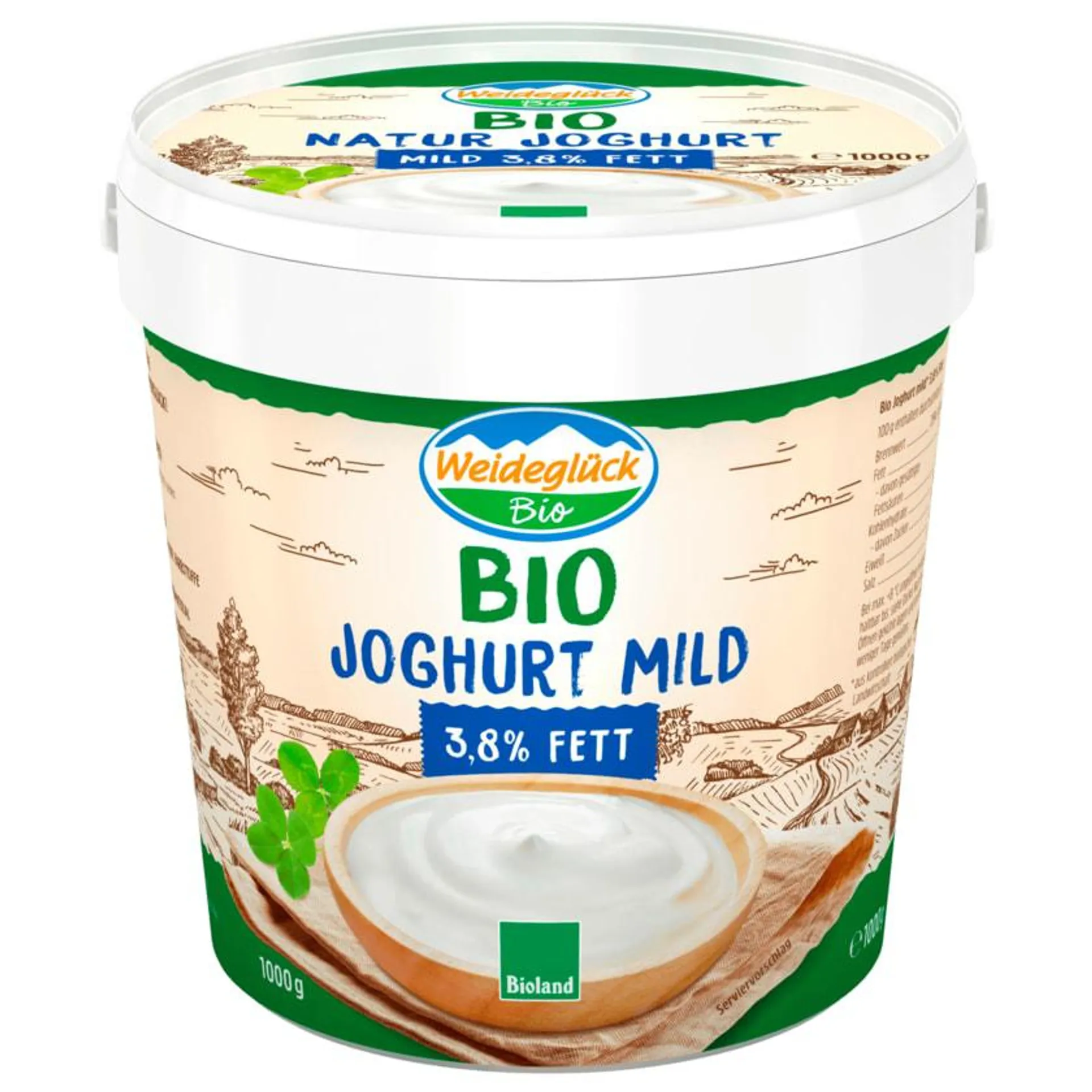 Weideglück Bio Joghurt Mild 3,8% 1000g