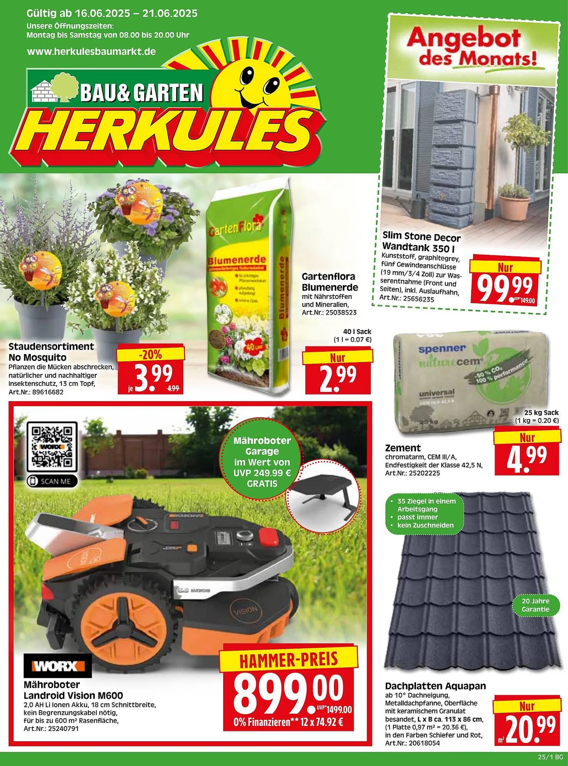 Herkules Baumarkt Prospekt von 16. Juni bis 21. Juni 2025 - Prospekt seite 1