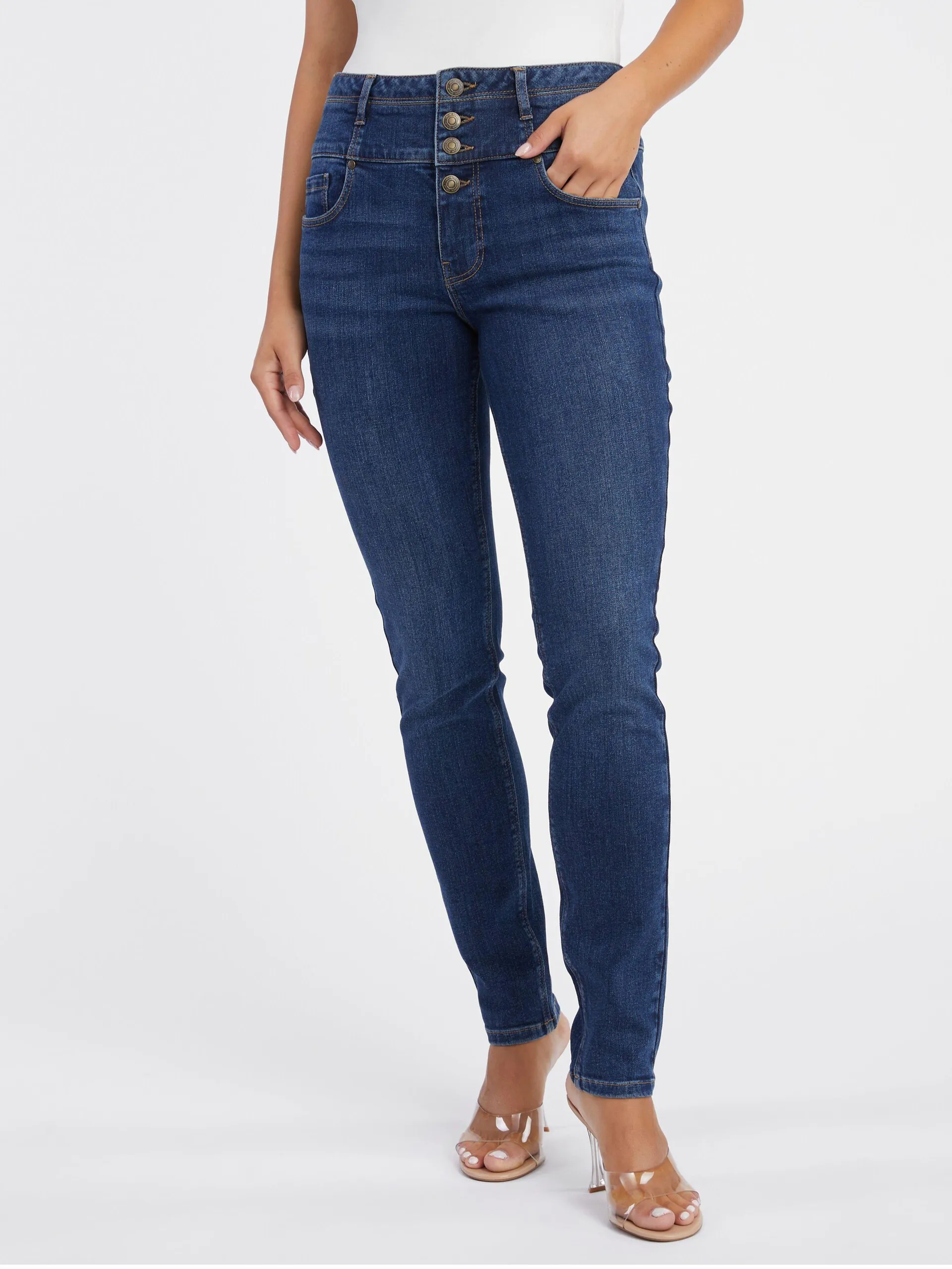 Dunkelblaue Damen Slim Fit Jeans ORSAY