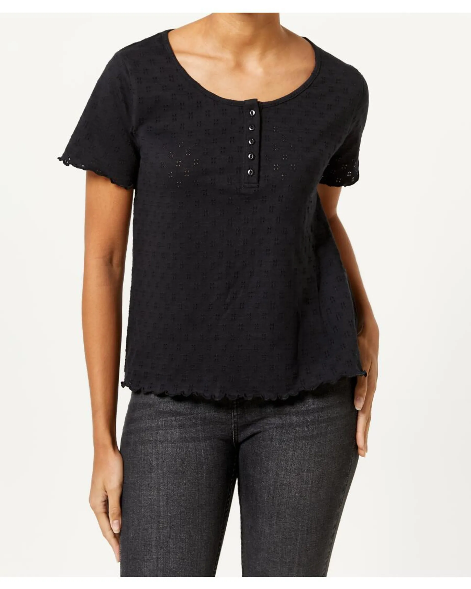 T-Shirt mit Lochmuster