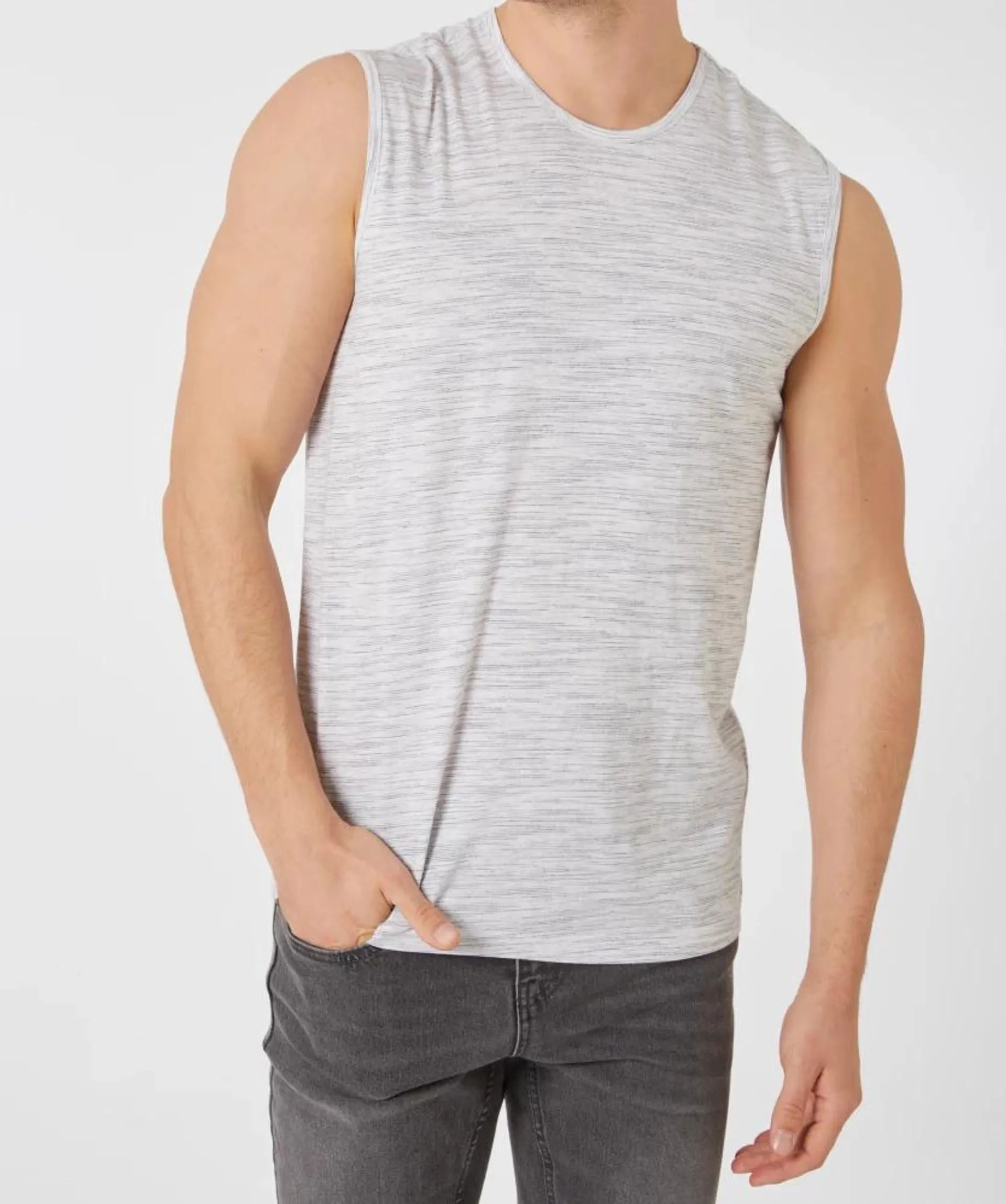 Tanktop in Melange X-Mail, Rundhalsausschnitt