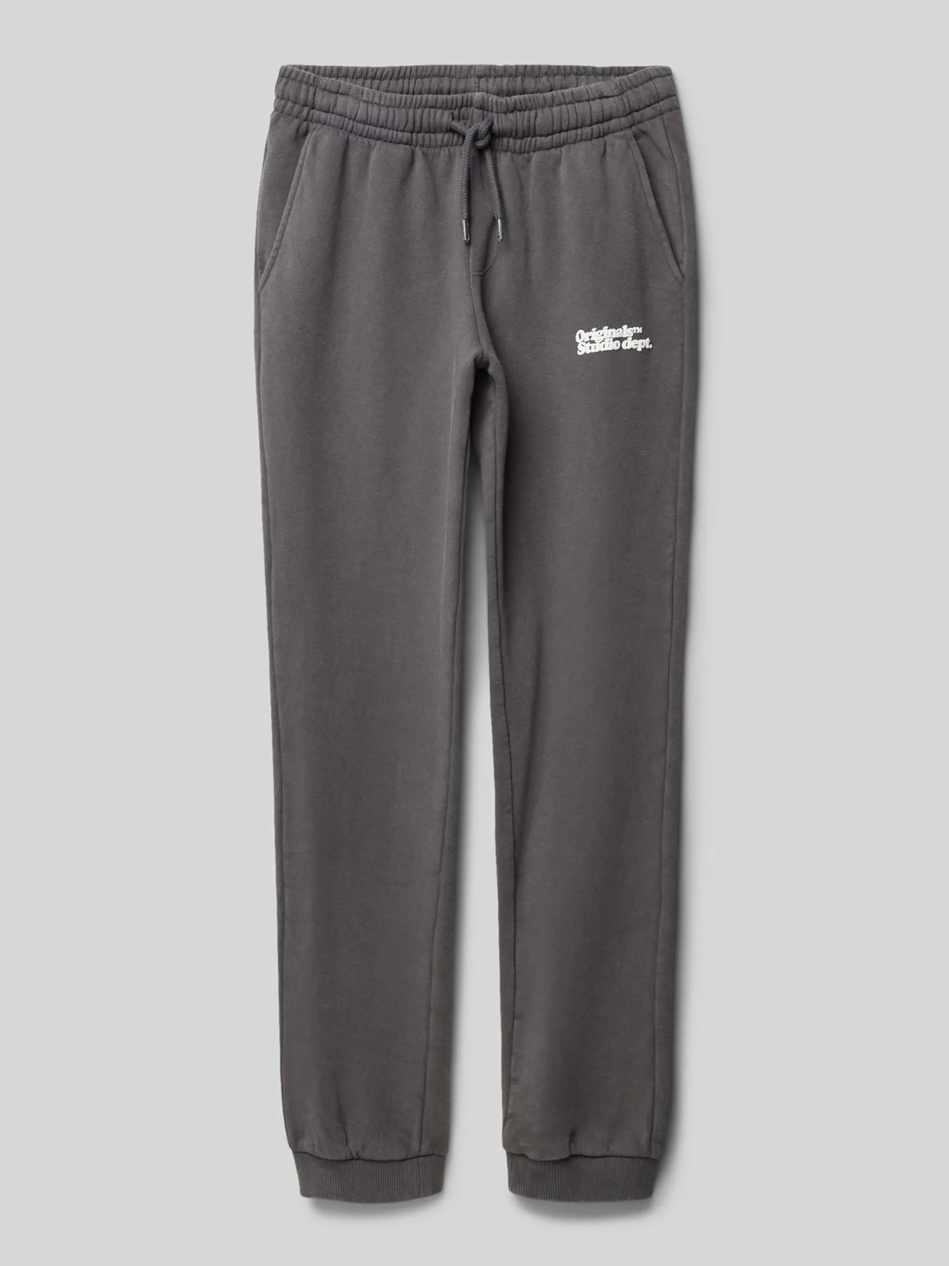 Regular Fit Sweatpants mit Label-Print Modell 'VERMONT' in graphit