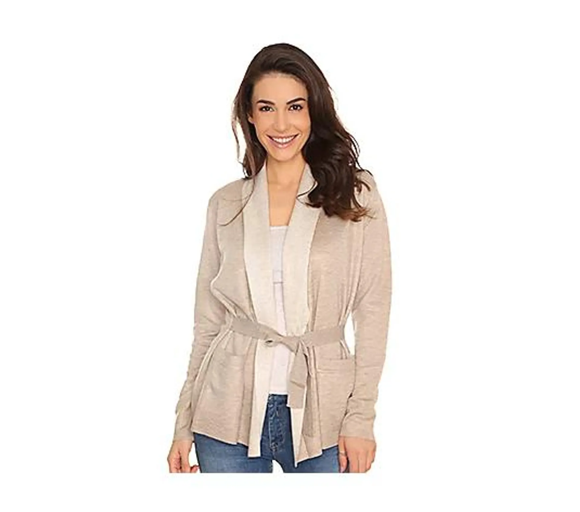 B-Ware FRIEDA LOVES NYC Cardigan, 1/1-Arm offene Front Doubleface-Strick