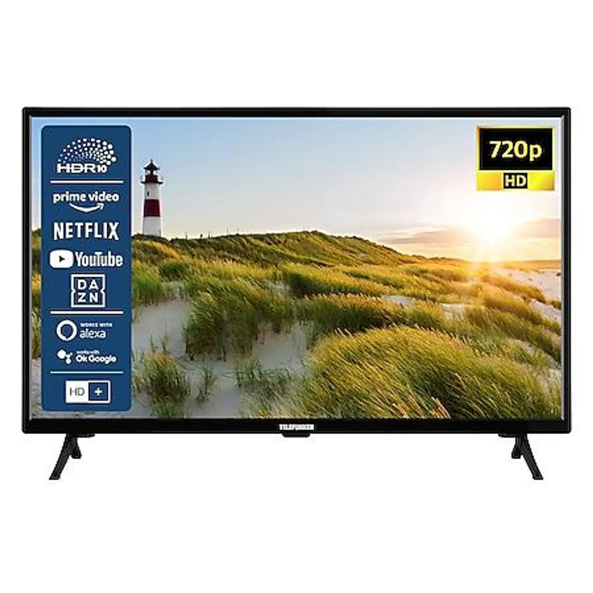 Telefunken D32H550X1CWT 80cm (32 Zoll) LED-TV, Smart TV, HD-Ready, HDR10, inkl. 6 Monate gratis HD+ [2023]