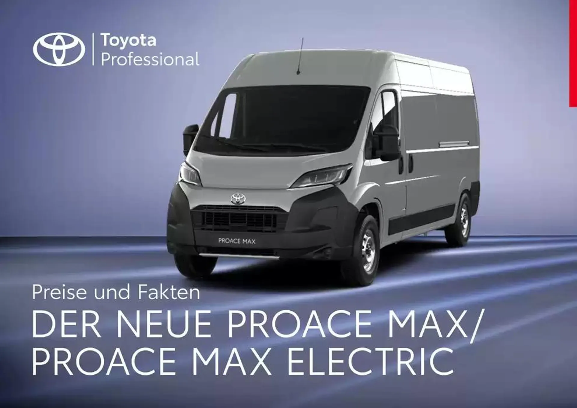 Toyota Der neue Proace Max/Proace Max Electric von 1. Januar bis 1. Januar 2026 - Prospekt seite 1