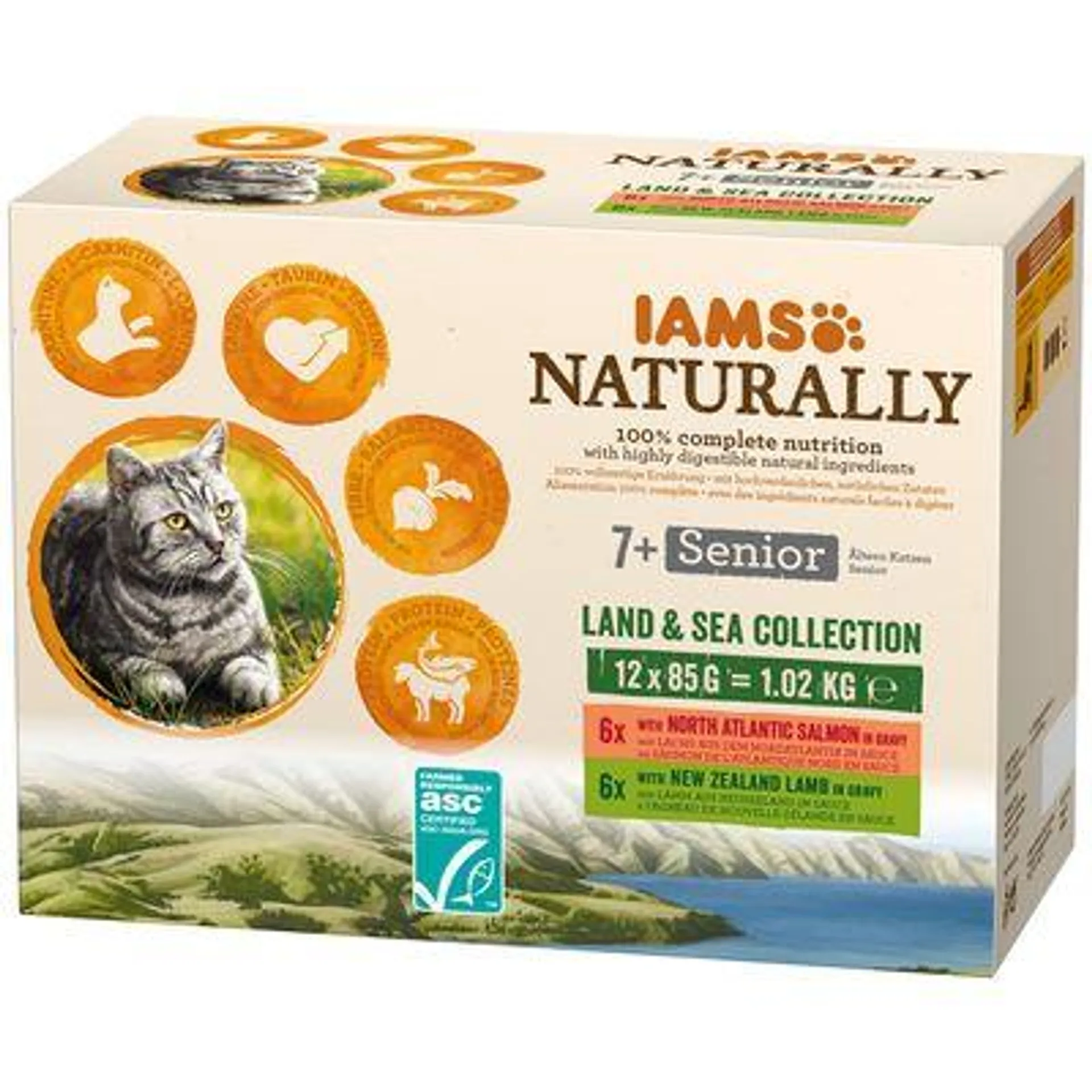 36 + 12 gratis! 48 x 85 g IAMS