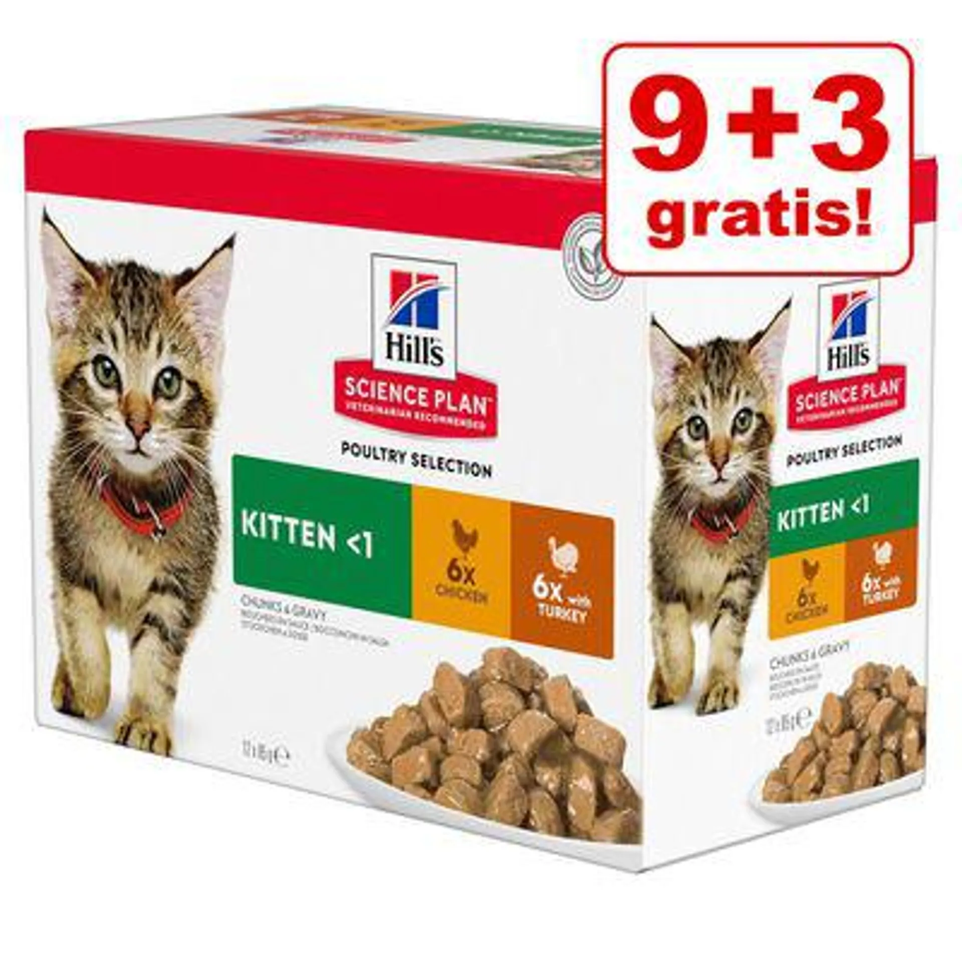 9 + 3 gratis! 12 x 85 g Hill's Science Plan