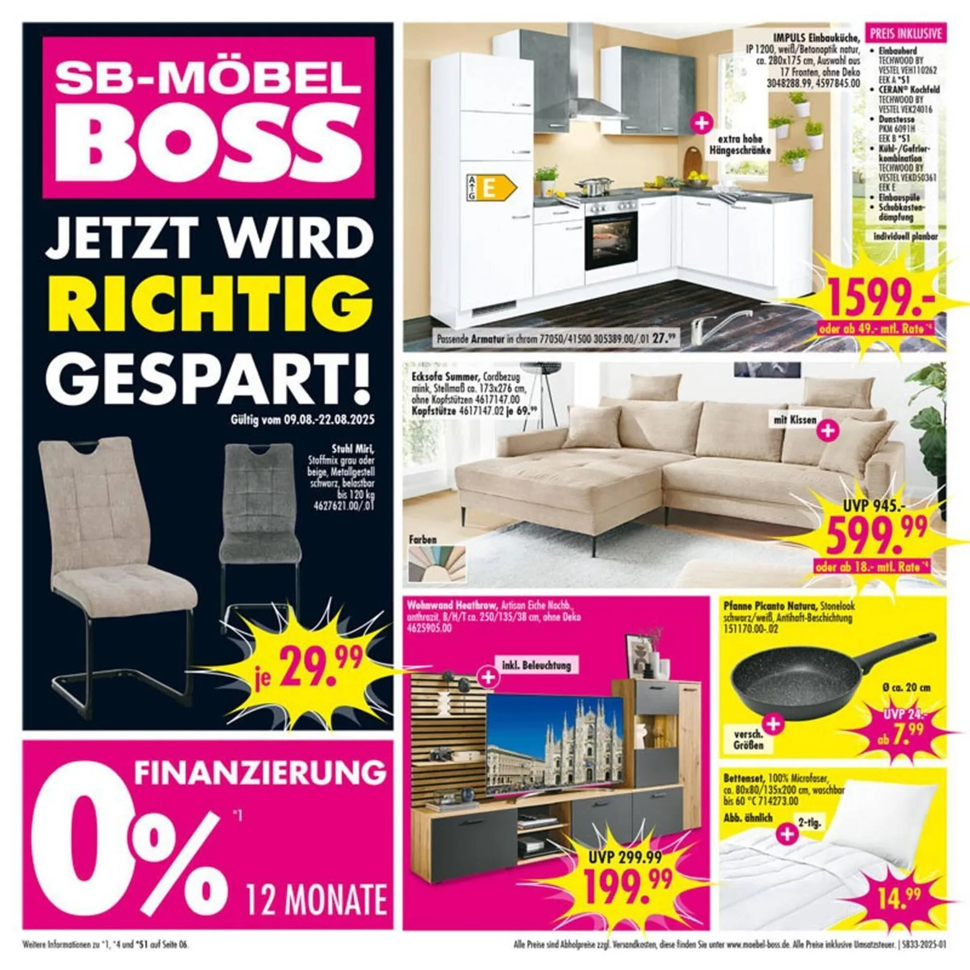 Möbel Boss Prospekt von 11. August bis 24. August 2025 - Prospekt seite 1