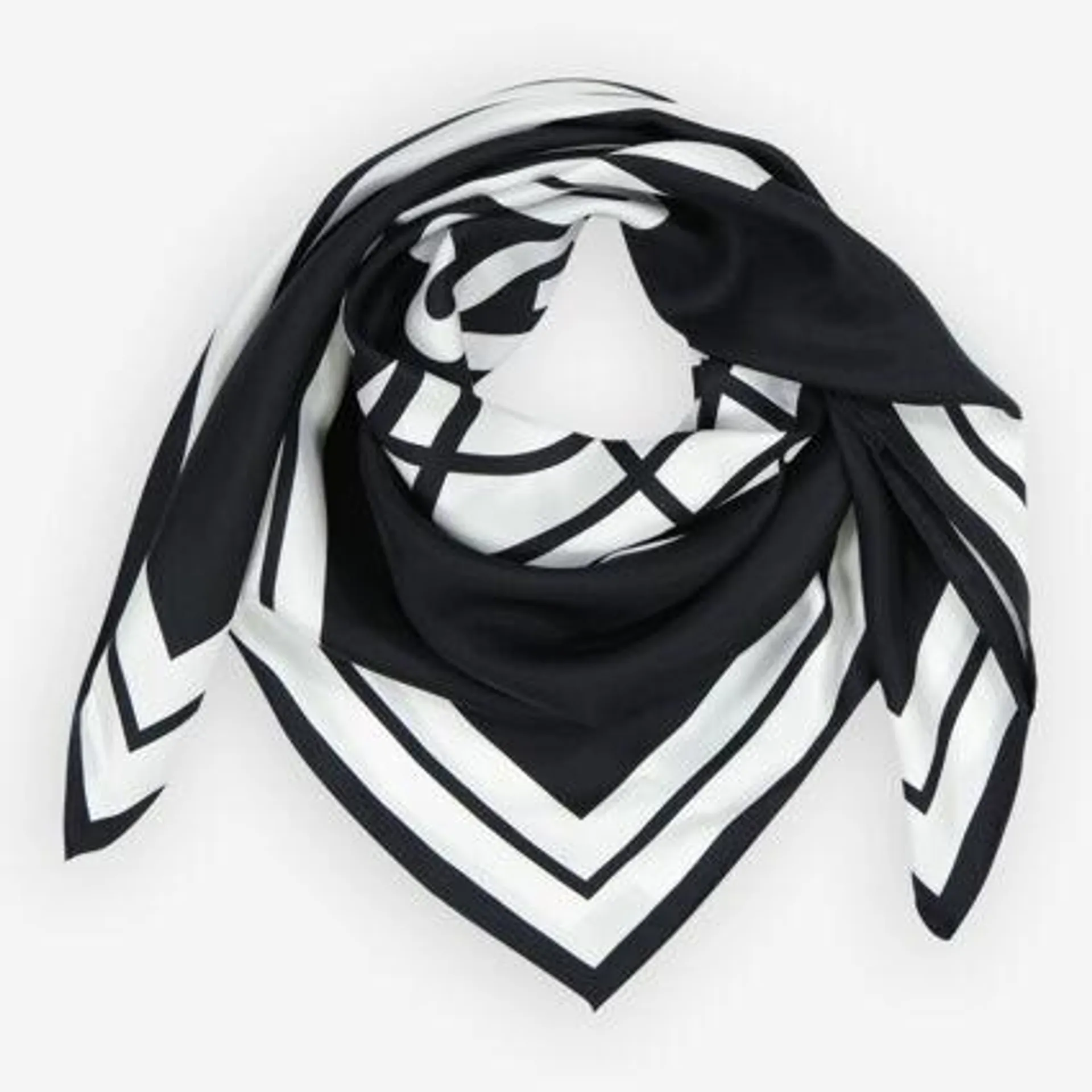 Schwarz & weißes Haltetuch mit Logo 90x90cm