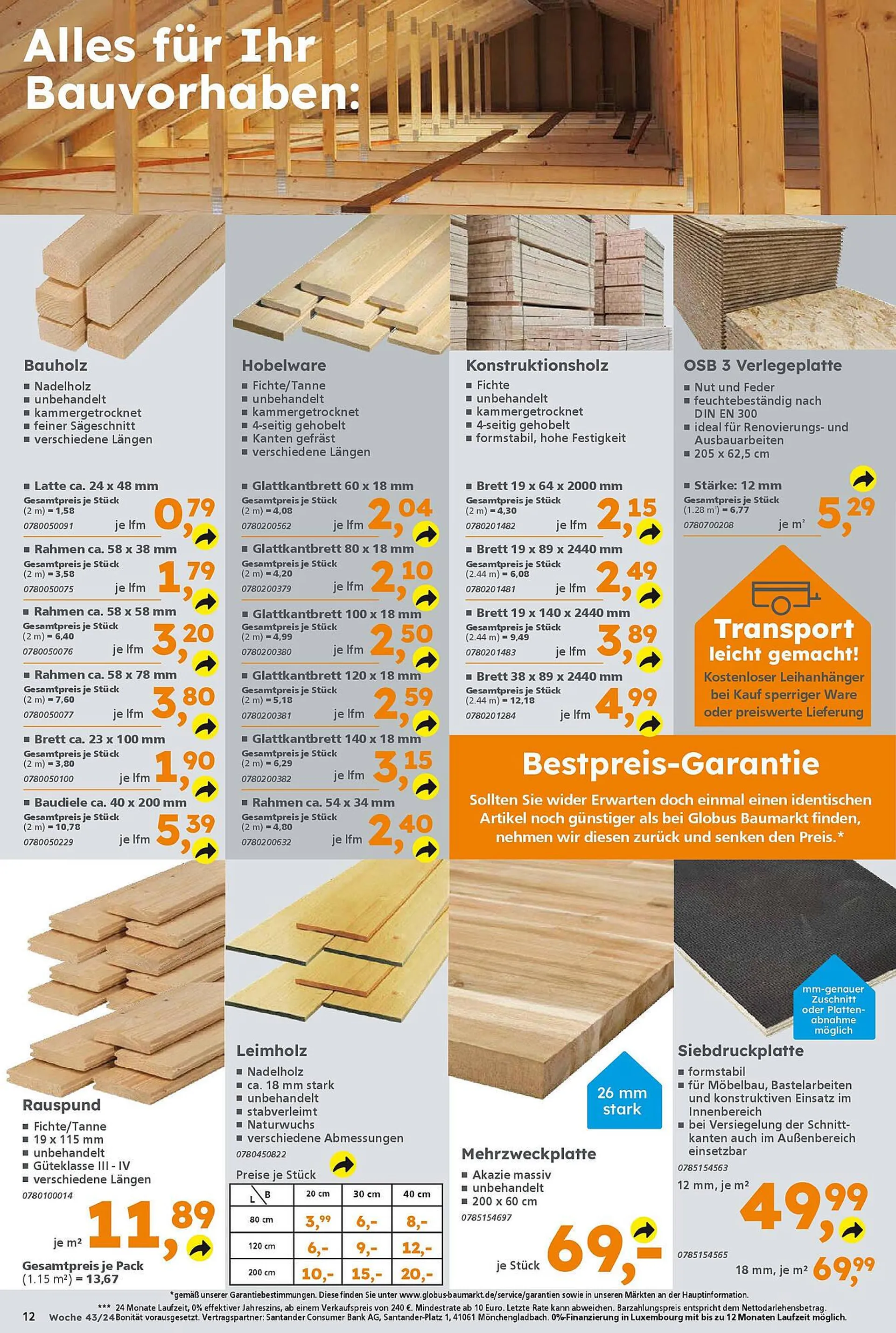 Globus Baumarkt Prospekt von 21. Oktober bis 26. Oktober 2024 - Prospekt seite 12